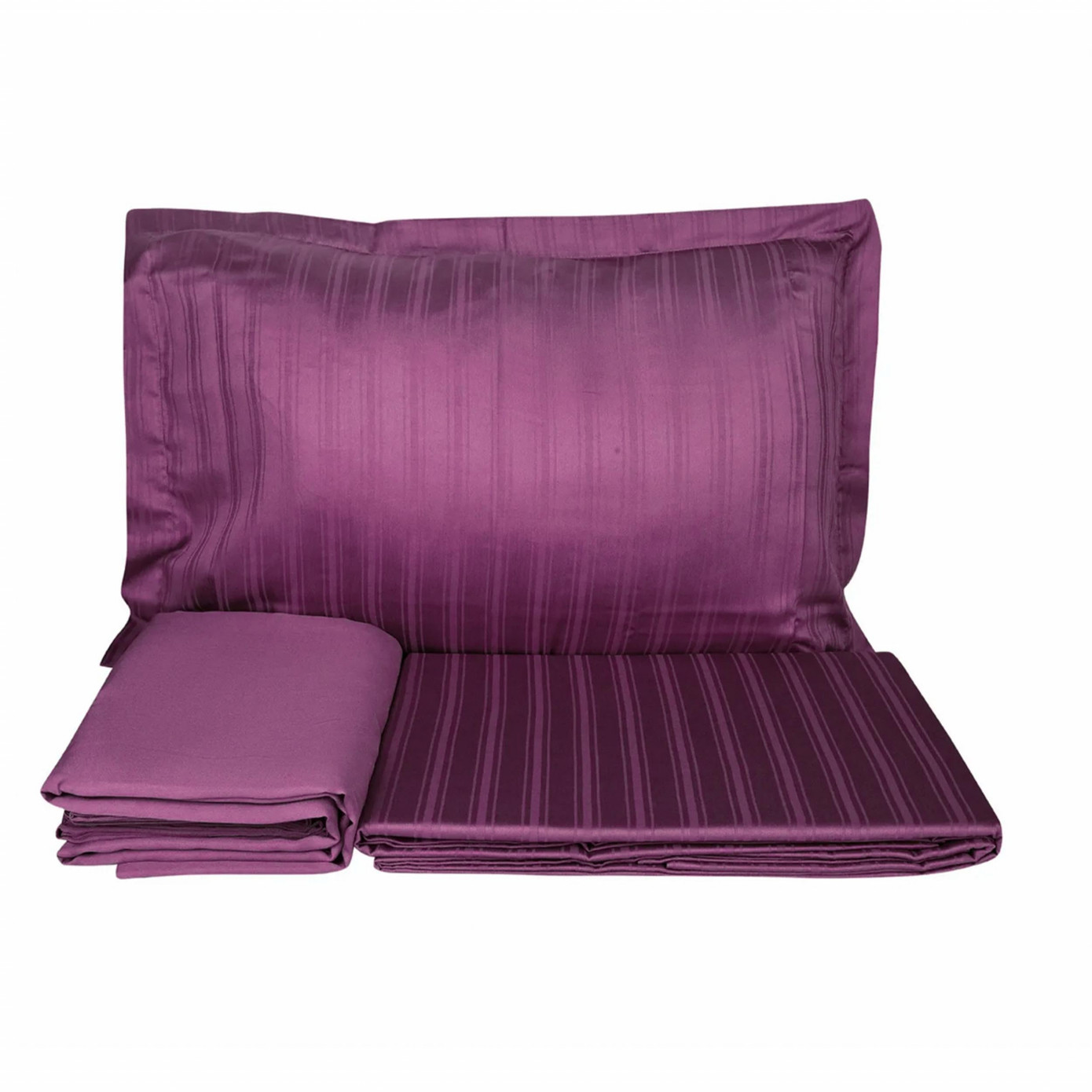 Karaca Home Charm Bold Plum 100% Cotton Satin Double Duvet Cover Set