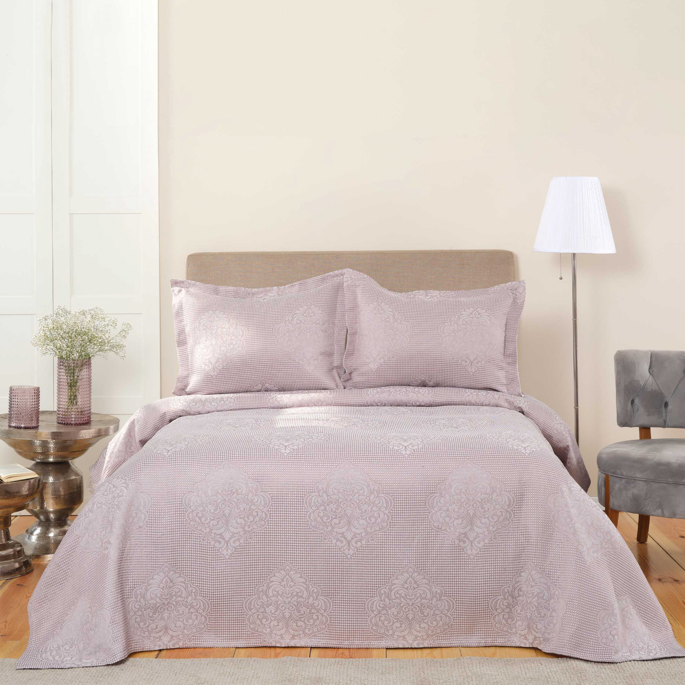 Karaca Home Amelie Double Bedspread Set Lilac