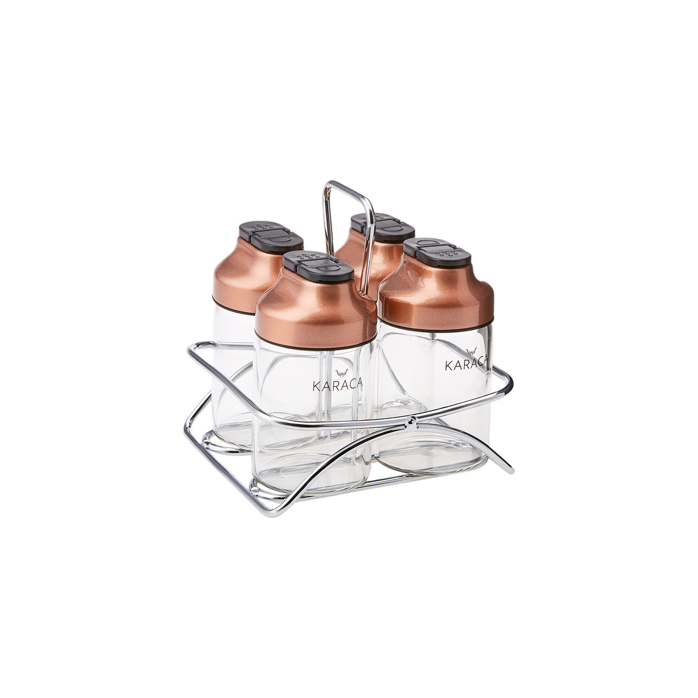 Karaca Dimple Cooper 5 Pieces Glass Spice Set