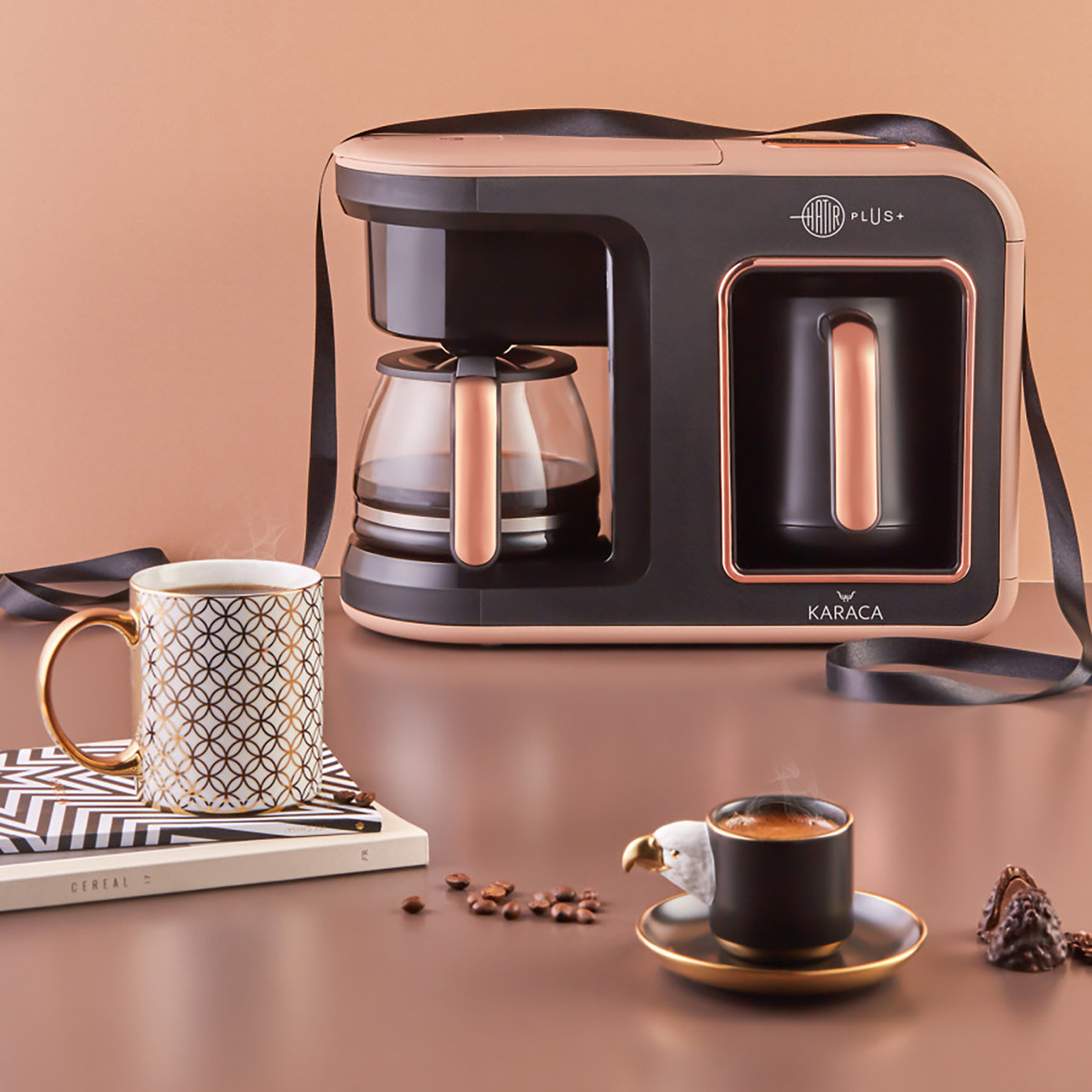 Karaca Hatır Plus 2 In 1 Coffee Machine Rosie Brown