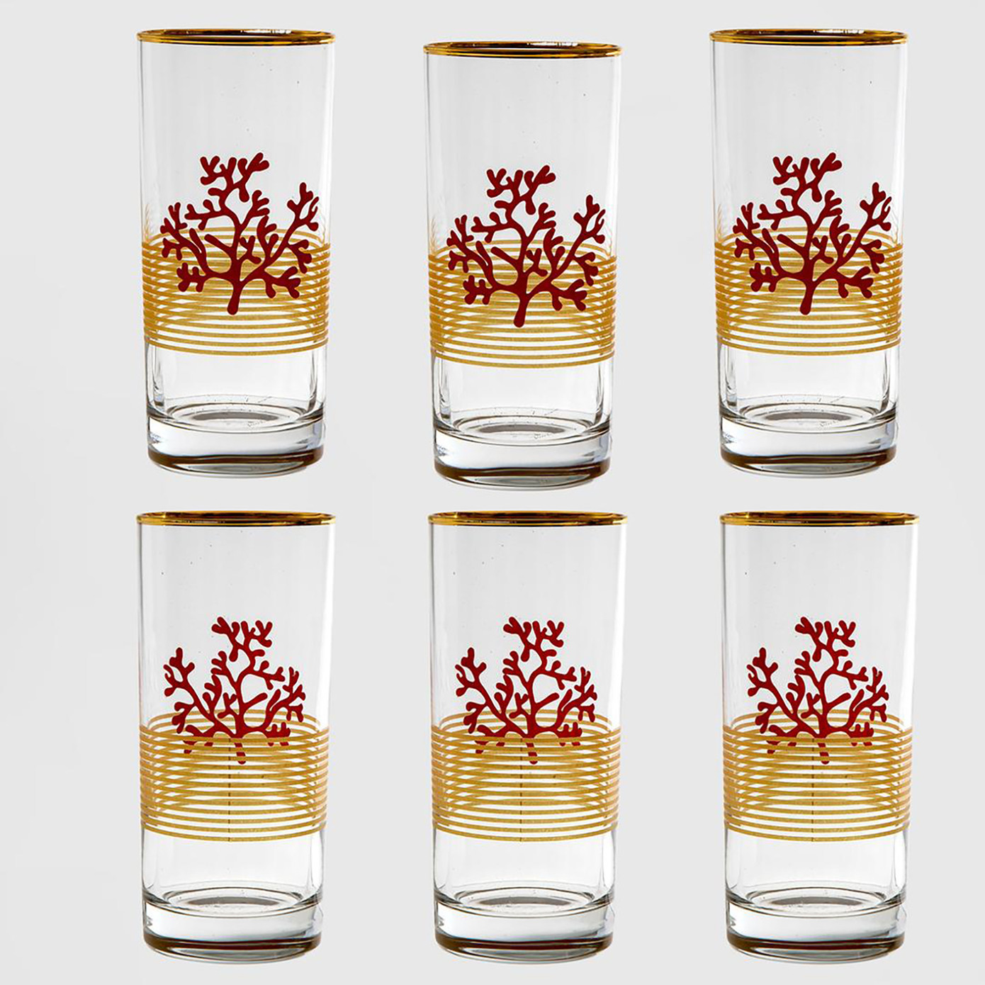 Jumbo Red Marine 6 Piece Water Glass Set