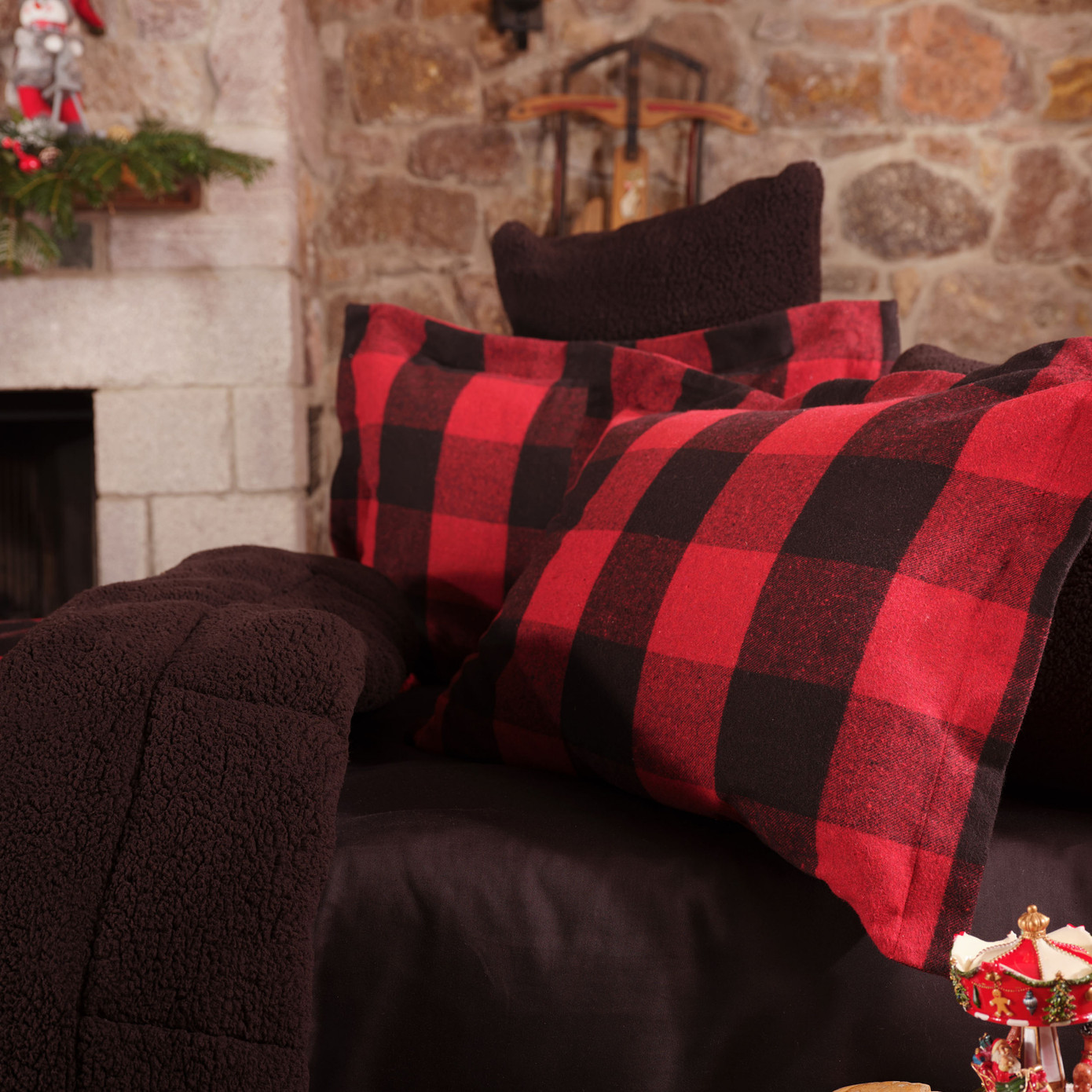 Karaca Home Mountain Red-Black Single Cozy Comfort