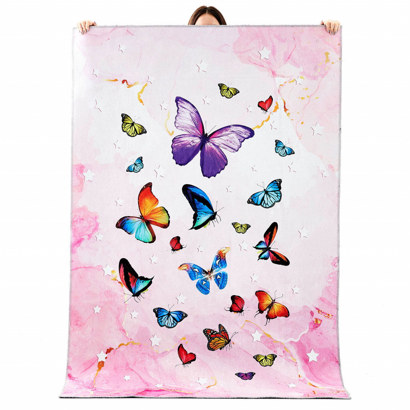 Cashmere Carpet Decorative Art Kids/Teen ButterFly Glam 80x150 Cm