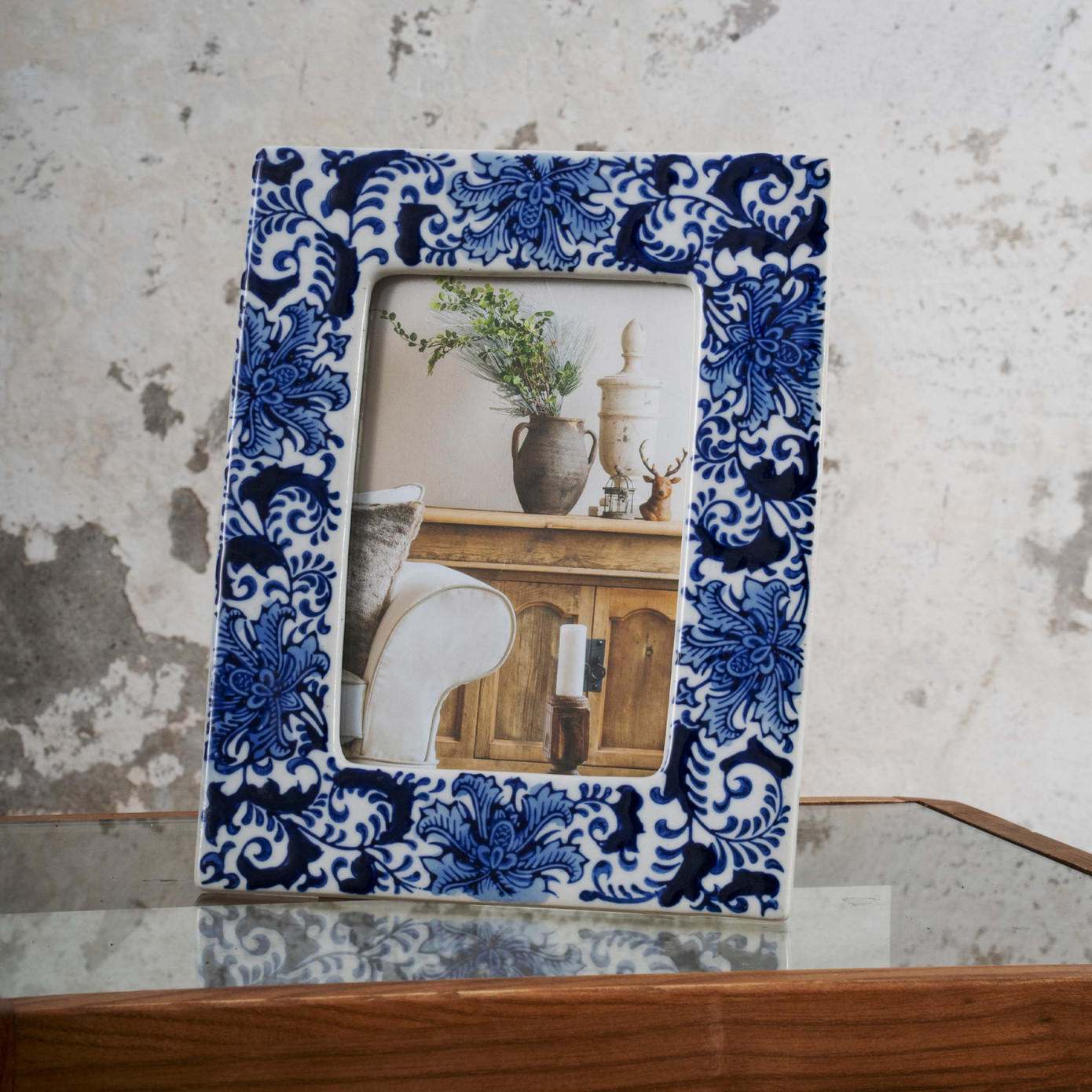 Karaca Home Blue White Lora Frame 10x15 Cm