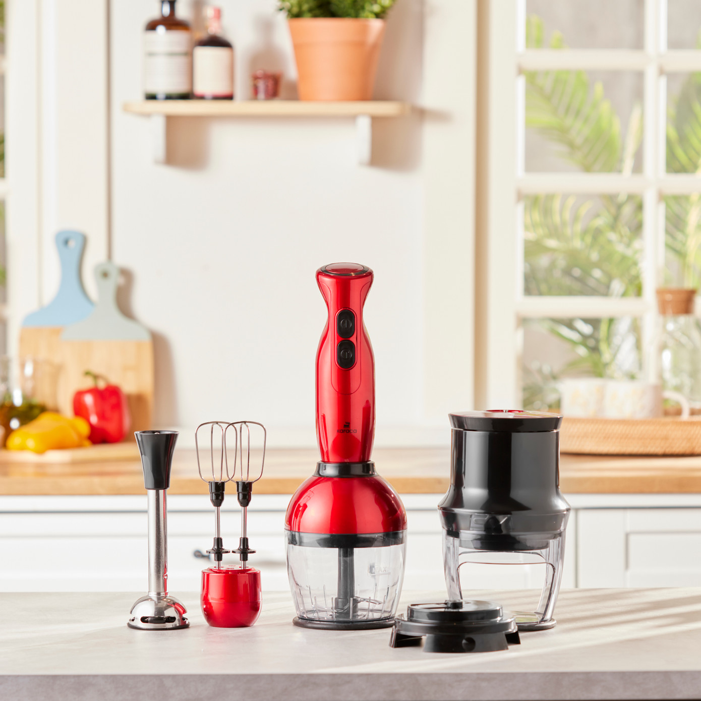 Karaca 5 In 1 Pro Spiral Blender Set Redgold 1500 W