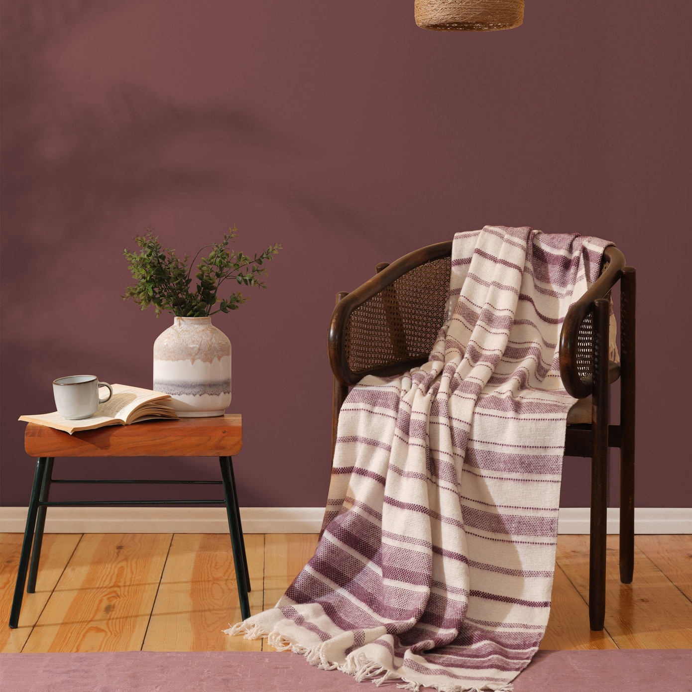 Karaca Home Lucci Plum Tv Blanket