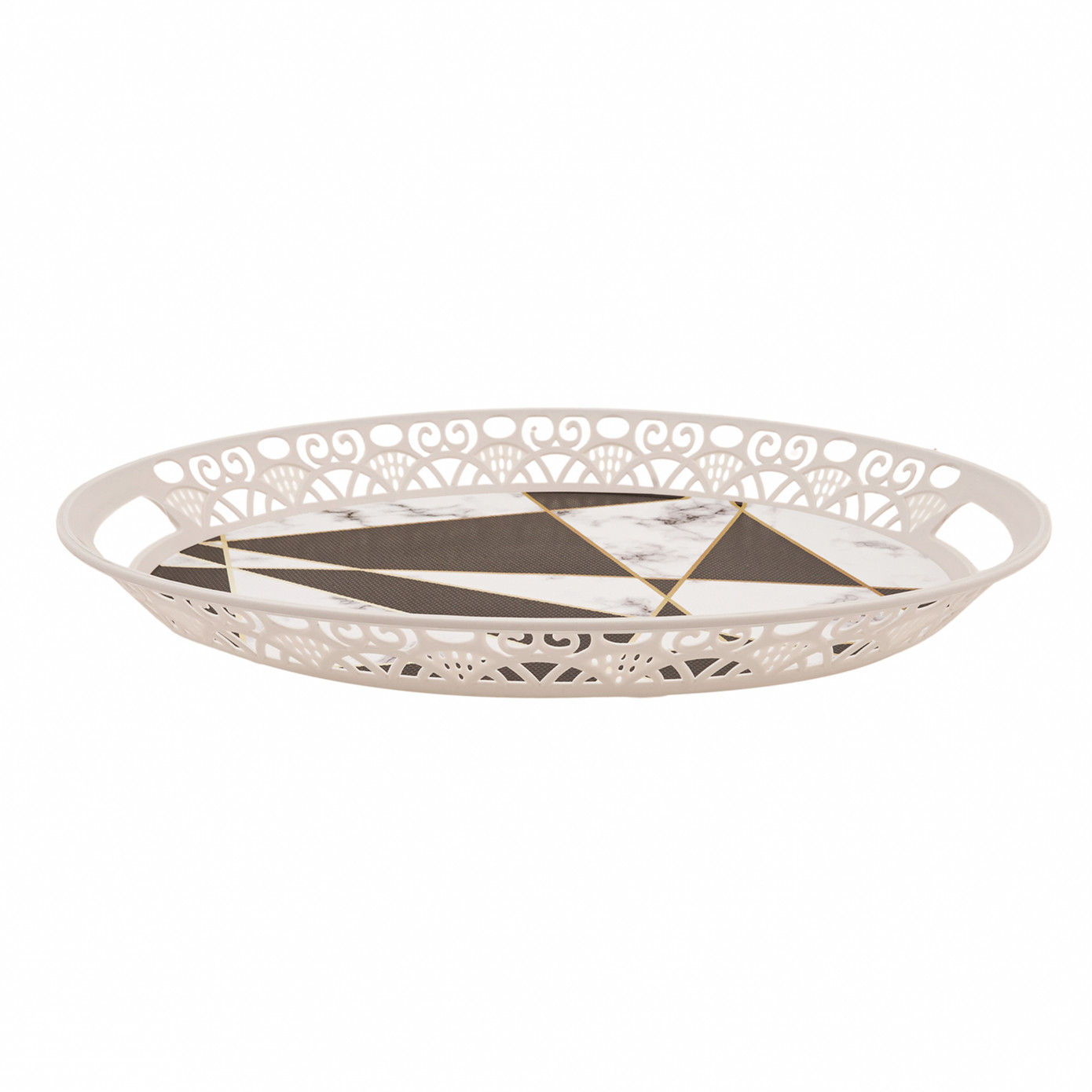 Karaca Geometric Oval Tray