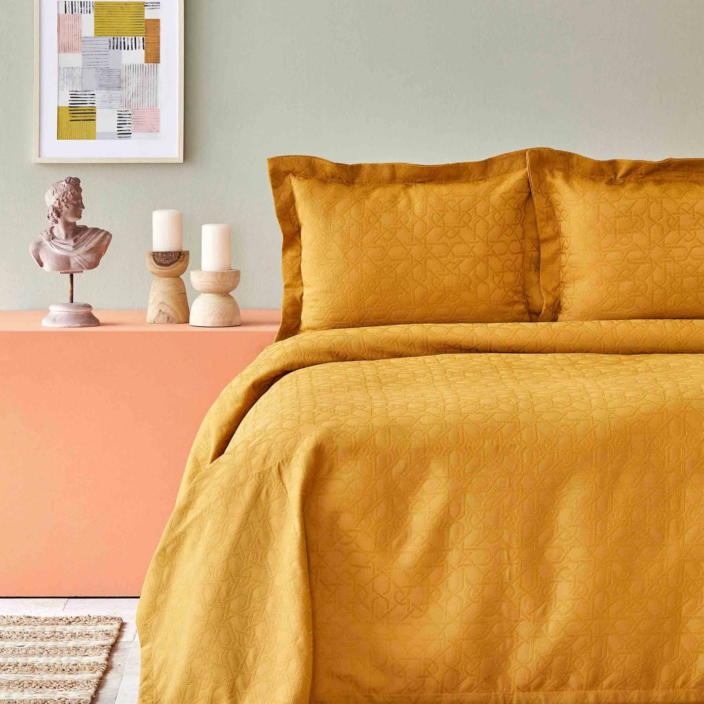 Karaca Home Back To Basic Light Mustard Double Bedspread