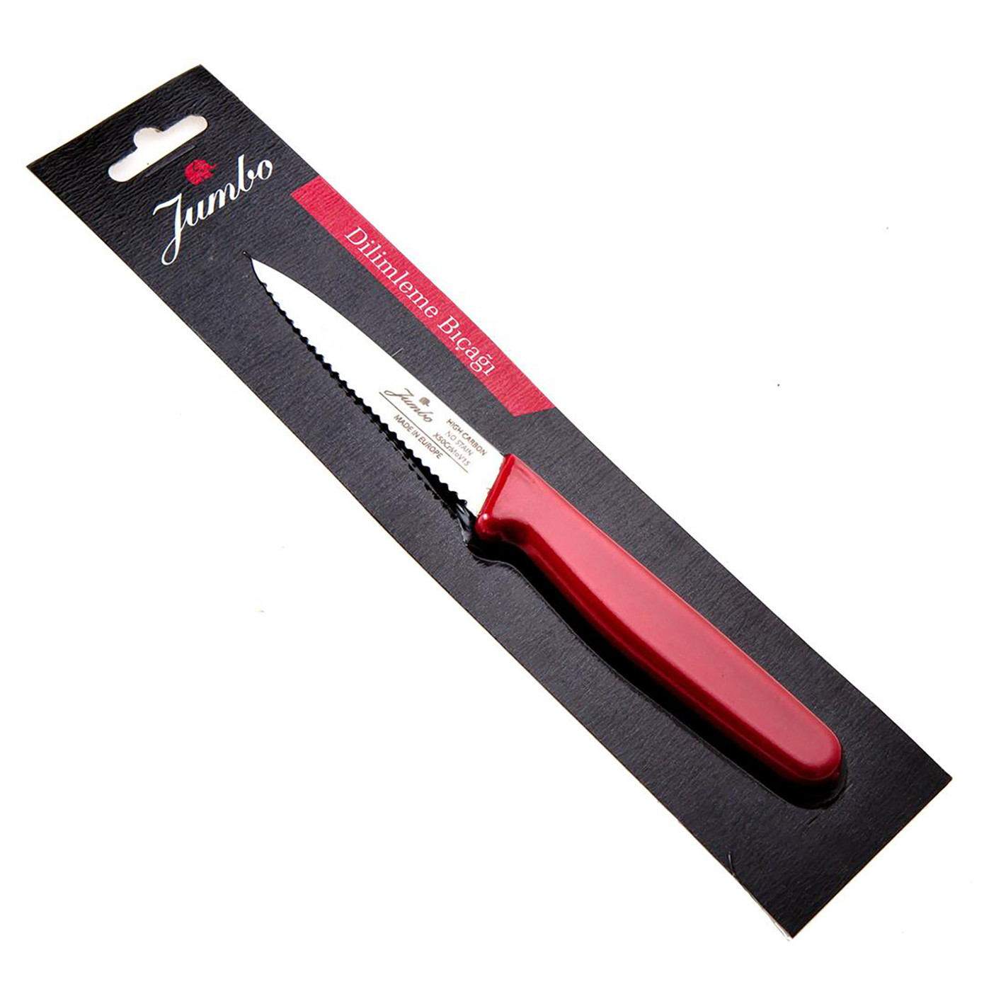 Jumbo Practico Red Serrated Paring Knife 9 Cm