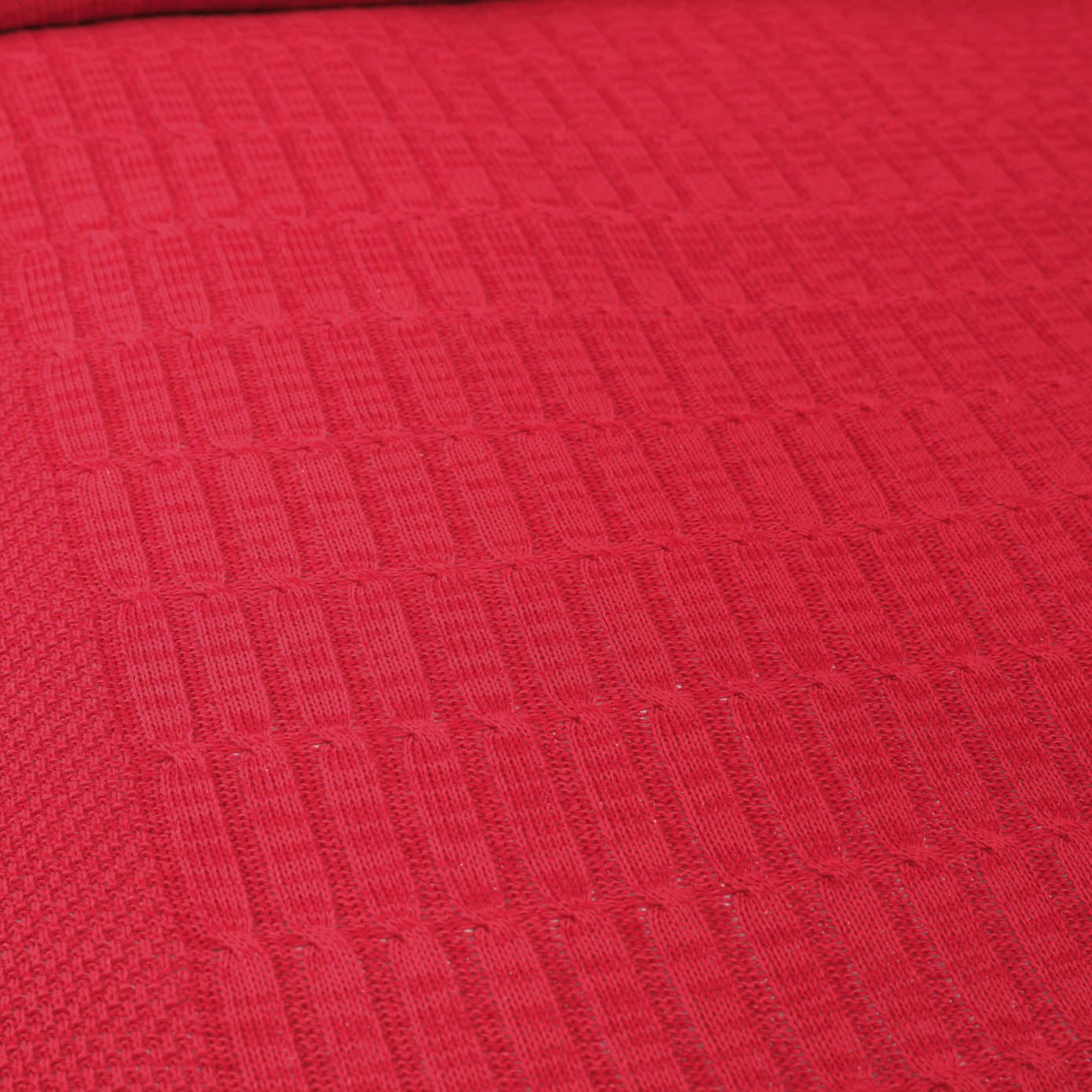 Karaca Home Manira Red Double Knitwear Bed Cover Set