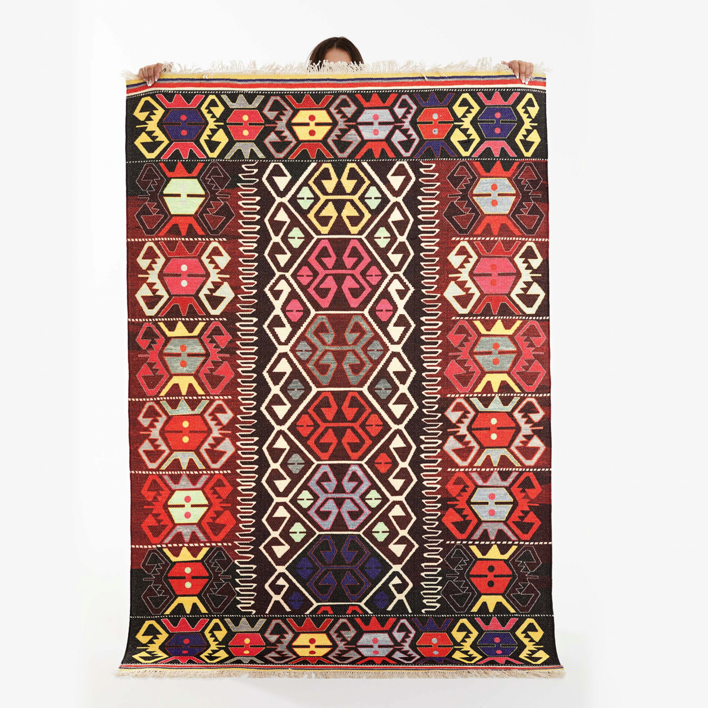 Cashmere Carpet Decorative Art Turkmen Caravan 80x300 Cm