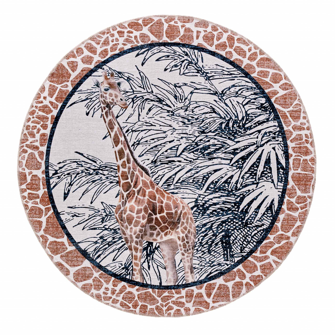 Cashmere Carpet Decorative Art Trend Jungle Giraffe 120x120 Cm