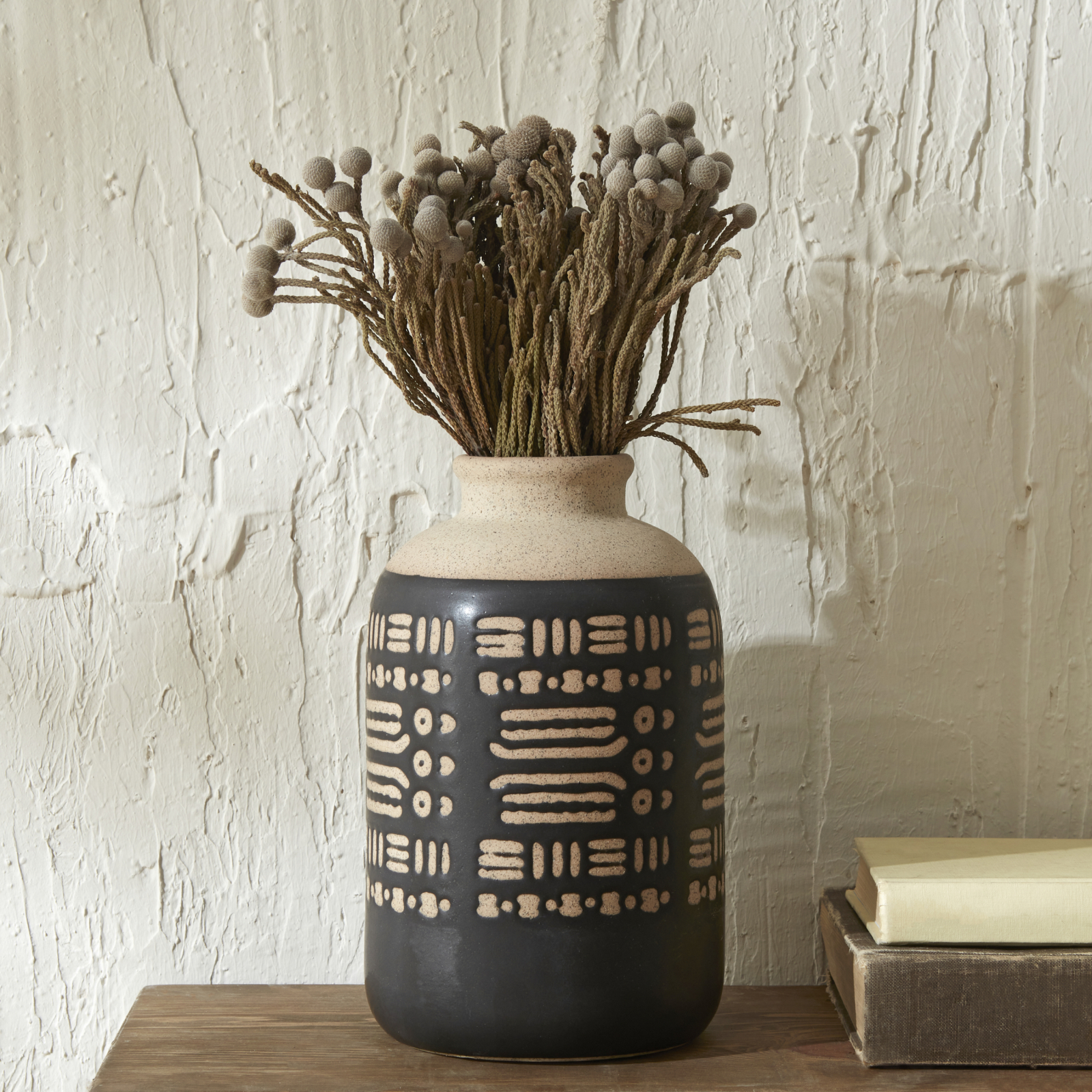 Karaca Home Rustic Vase 15.2x15.2x24.3 Cm Black