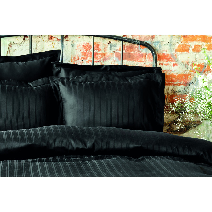 Karaca Home Charm Bold Black 100% Cotton Satin Single Duvet Cover Set