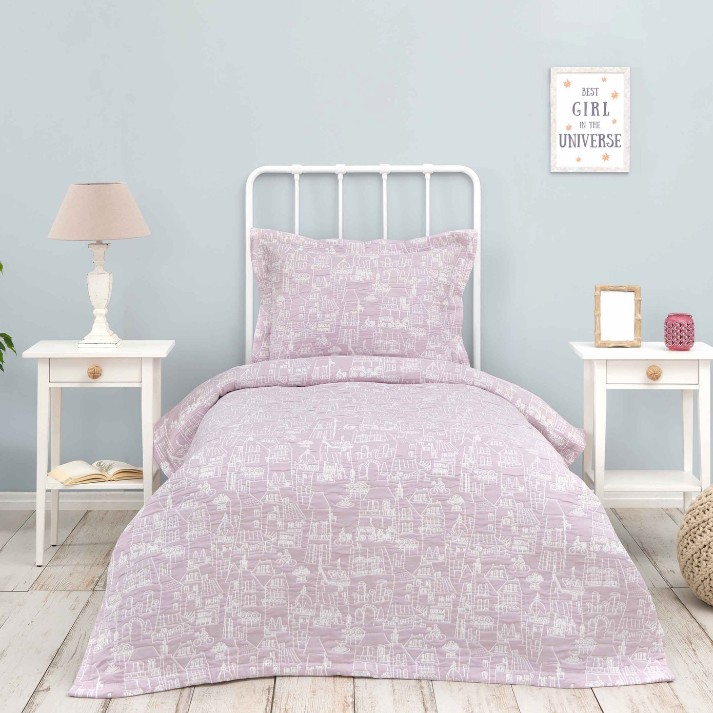 Karaca Home Young City Lilac Single Bedspread Set