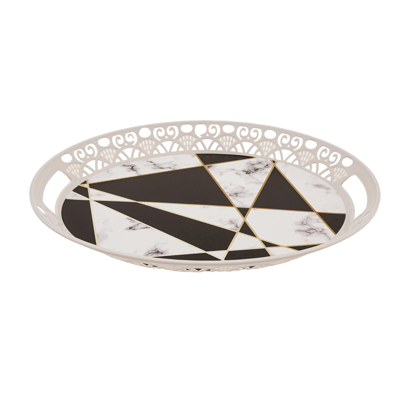 Karaca Geometric Oval Tray