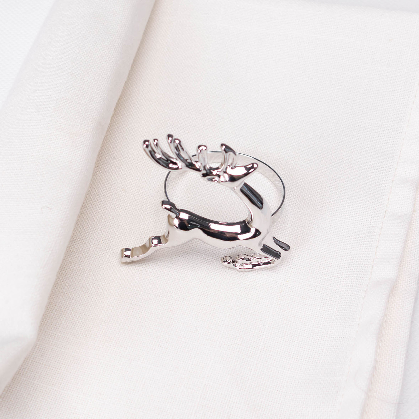 Karaca Home Deer Silver 2 Piece Napkin Ring