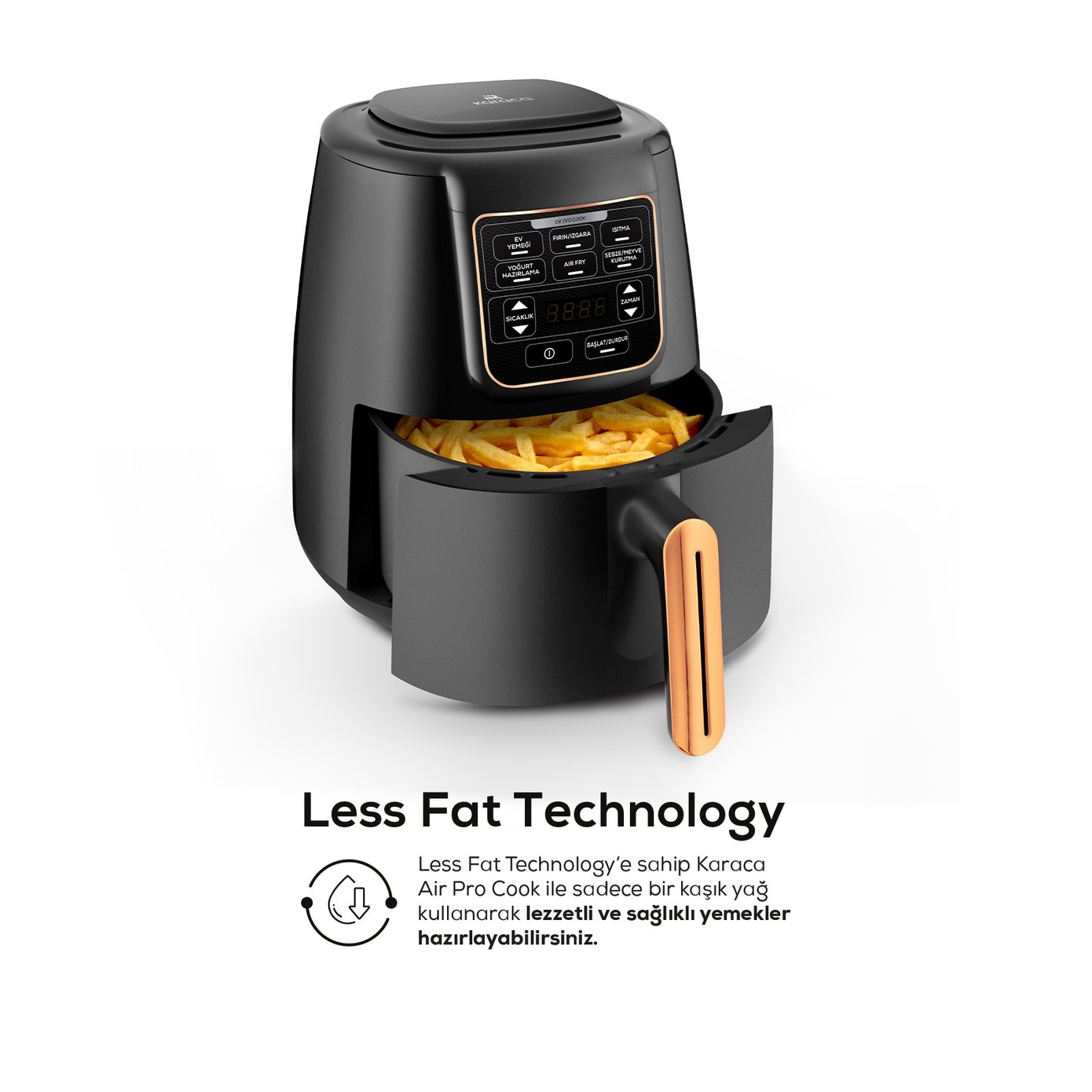 Karaca Air Pro Cook XL 2 In 1 Talking Airfryer Black Copper