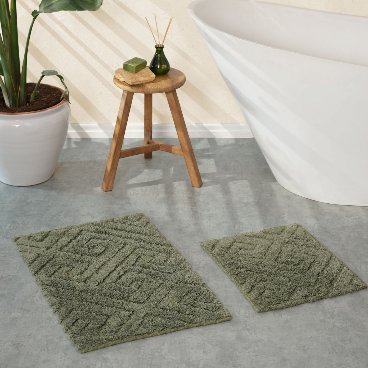 Karaca Home Elite Khaki Mat Set 50x80 Cm 50x40 Cm