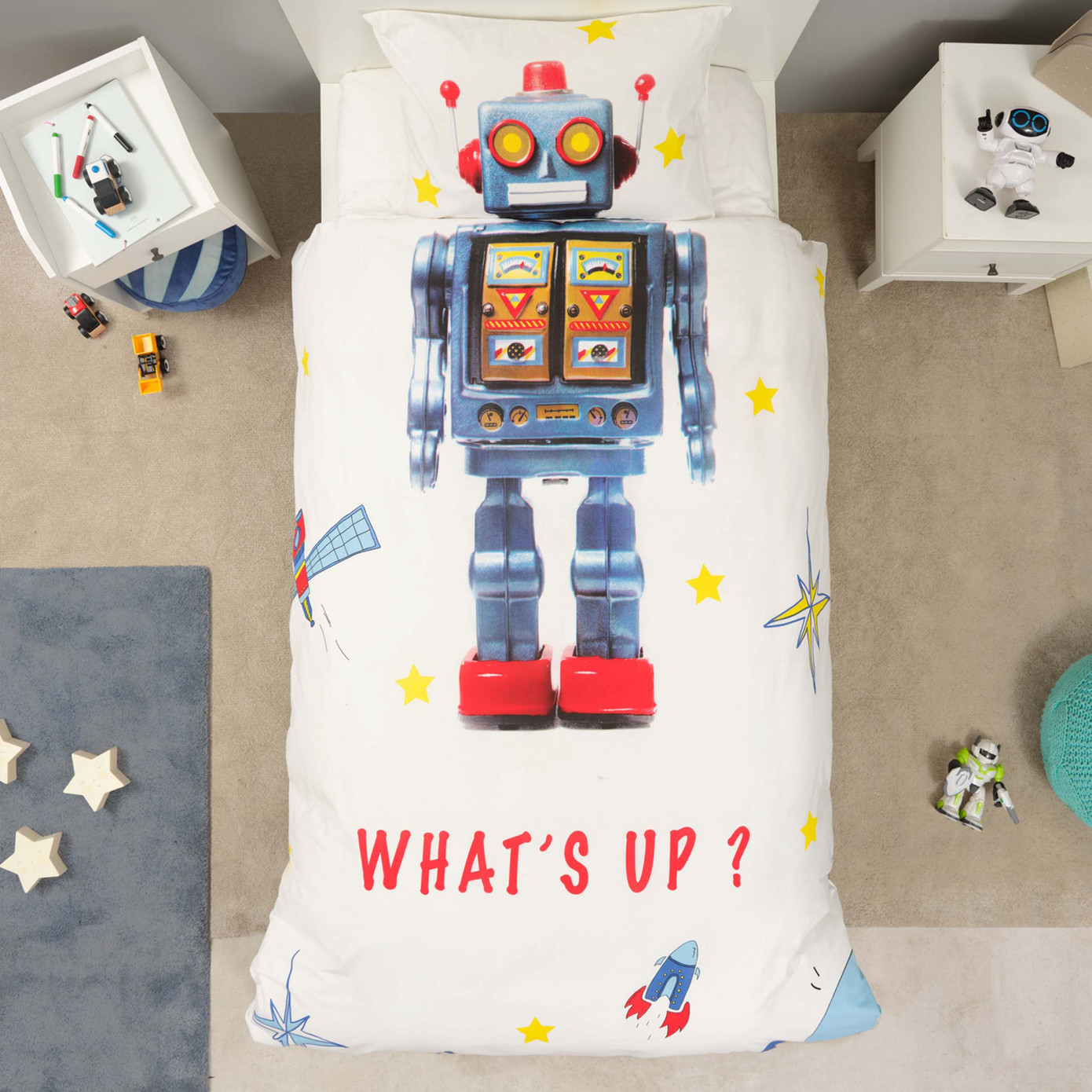 Karaca Home Young Robot 100% Cotton Single Duvet Cover Set