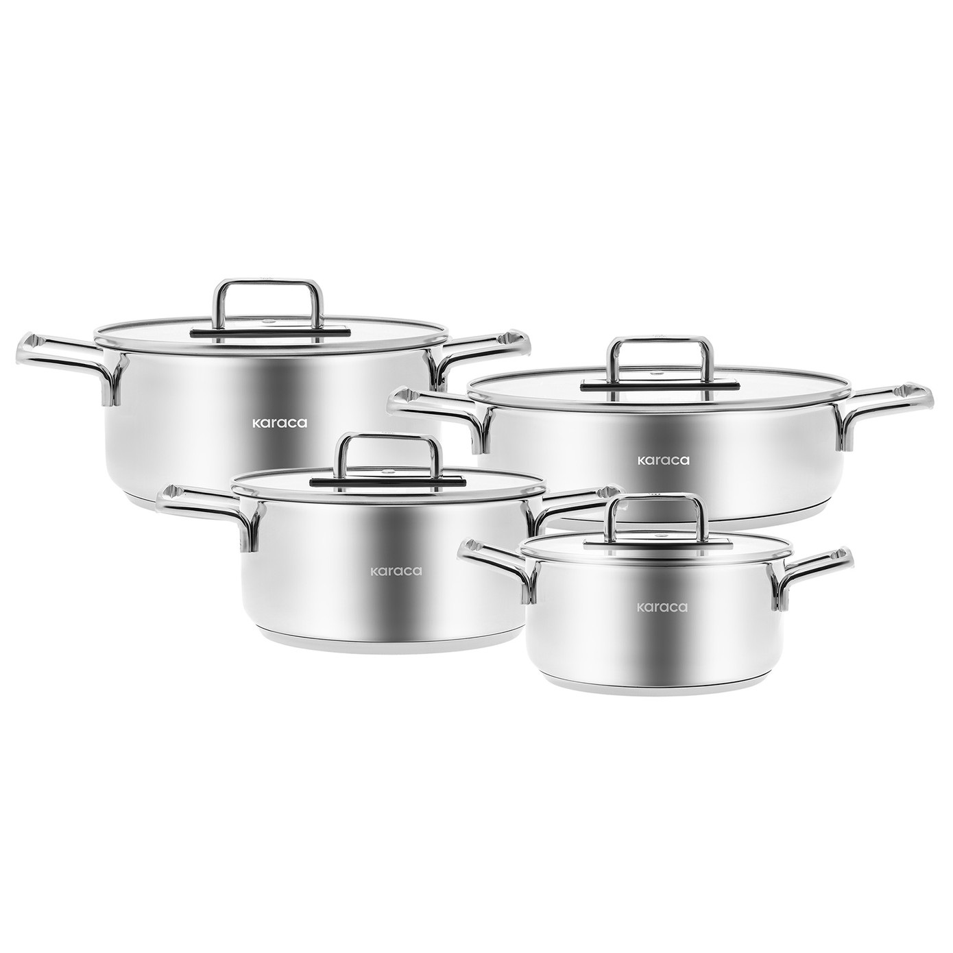 Karaca Arya 8 Pieces Steel Cookware Set