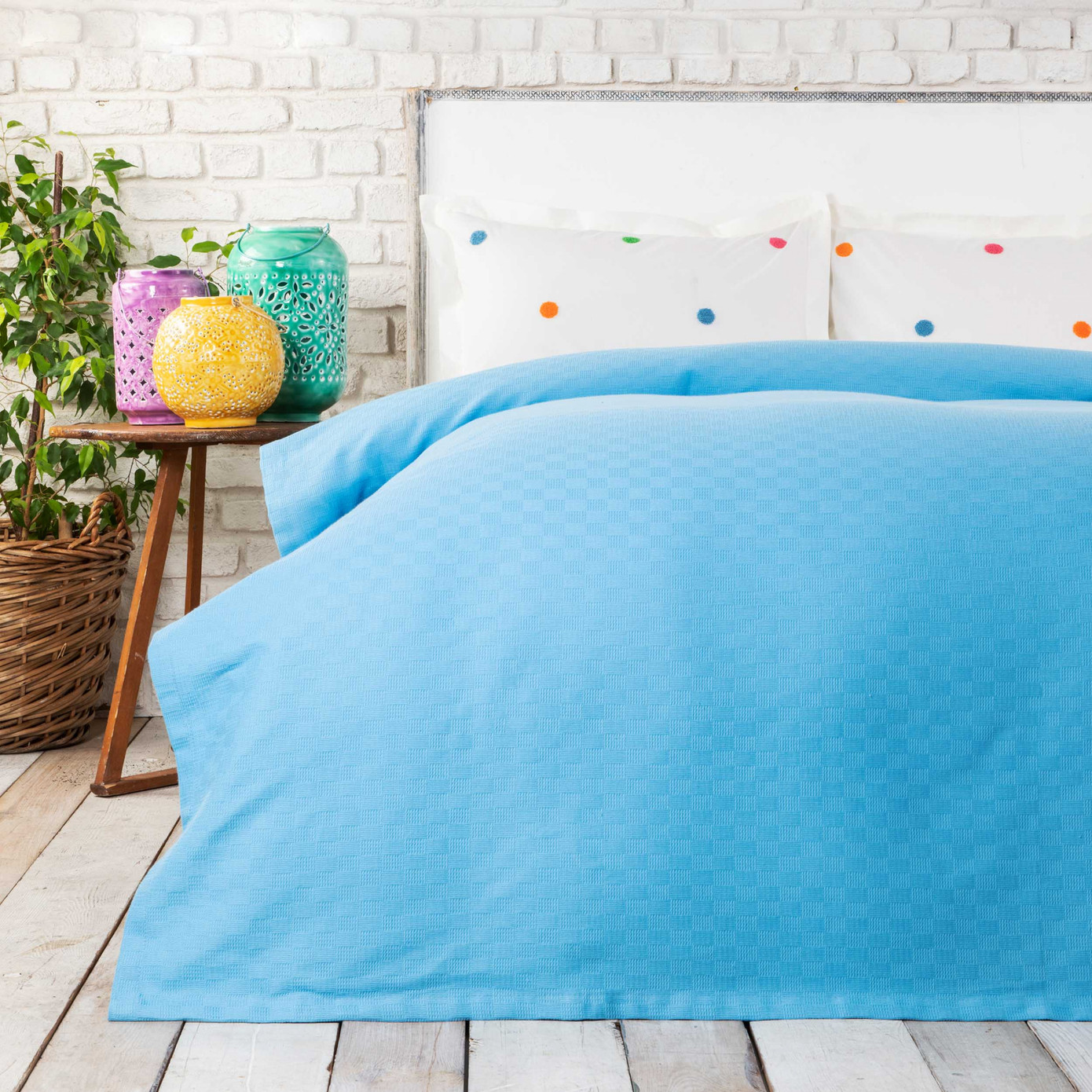 Karaca Home Boni Turquoise 100% Cotton Double Pique