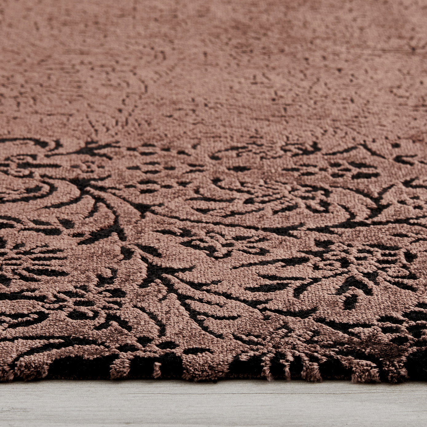 Cashmere Carpet Viscose Premium Damask Salmon 80x150 Cm Carpet