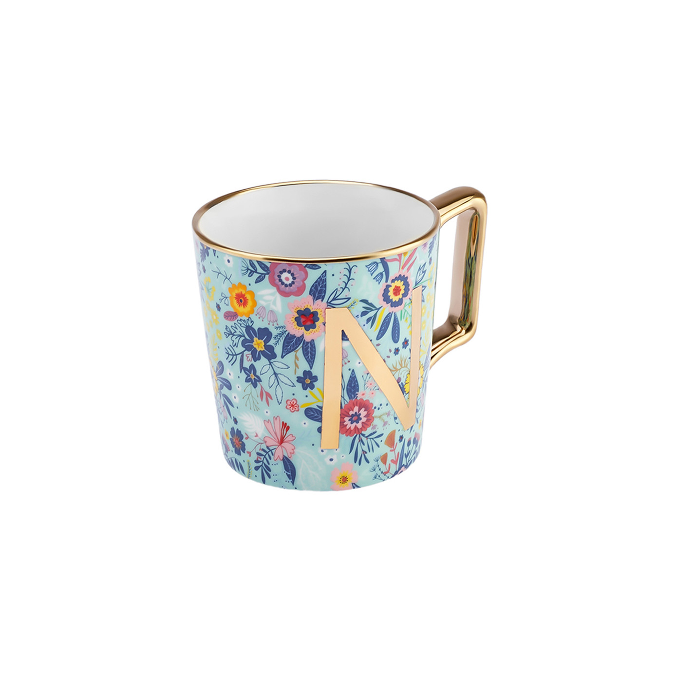 Karaca Flower Mug With Letter N 350 Ml