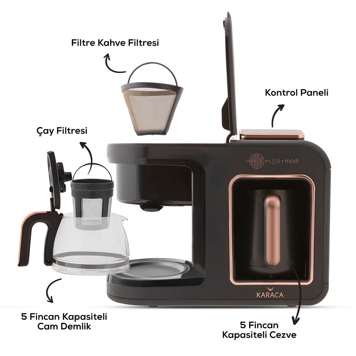 Karaca Hatır Plus Mod 5 In 1 Talking Coffee And Tea Maker Rosie Brown