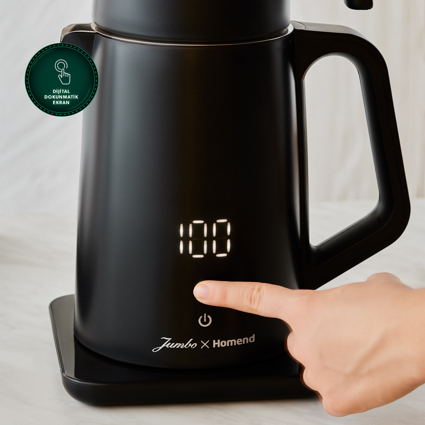 Jumbo X Homend Royaltea Cooltouch 1792H Touch Hand Non Burning Body Stainless Steel Talking Tea Maker With Wifi Control