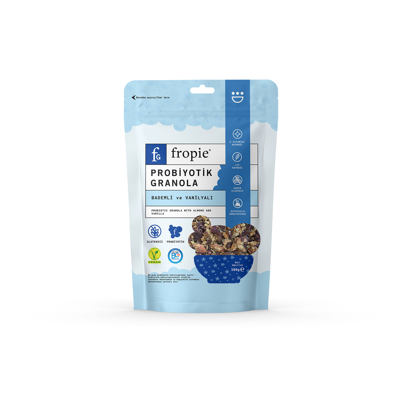 Fropie Almond Vanilla Probiotic Granola 200 Gr