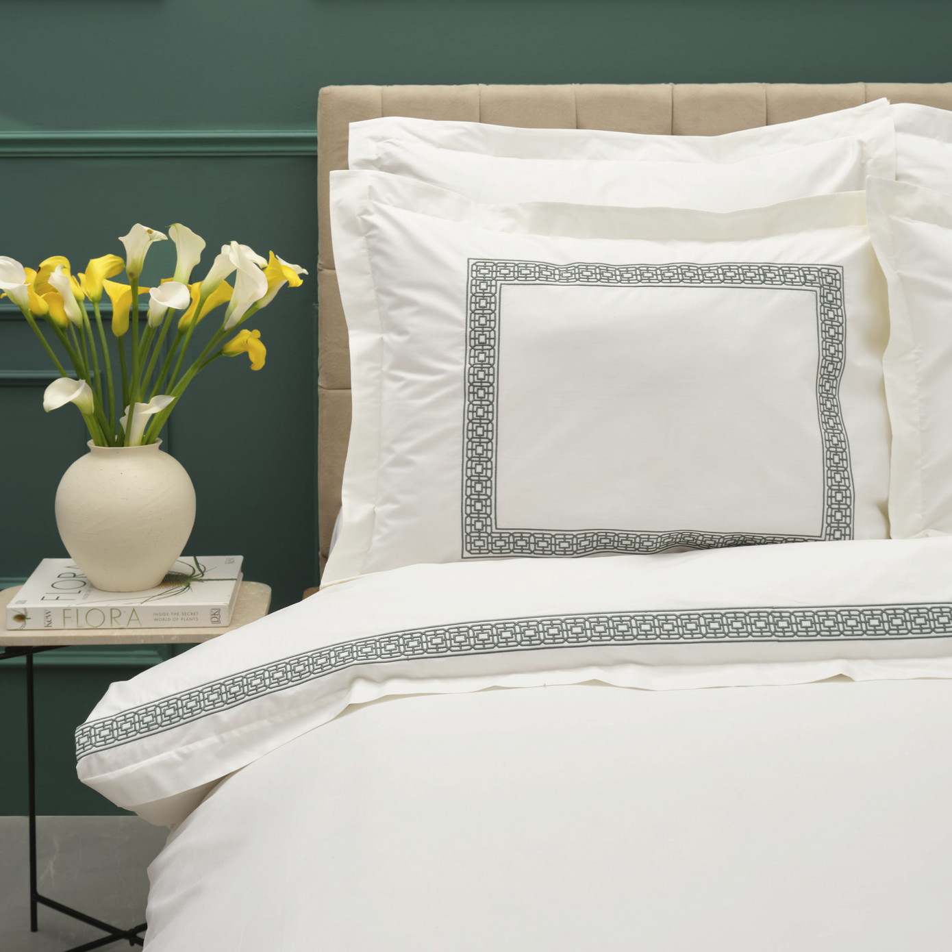 Karaca Home White Collection Sierra Double Percale Duvet Cover Set