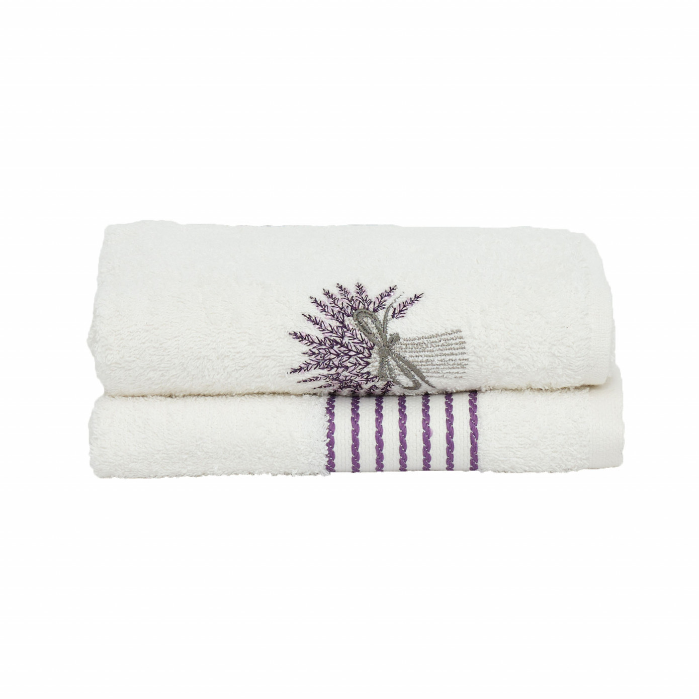 Karaca Home Lavender 100% Cotton 2 Piece Towel Set 50x90 Cm