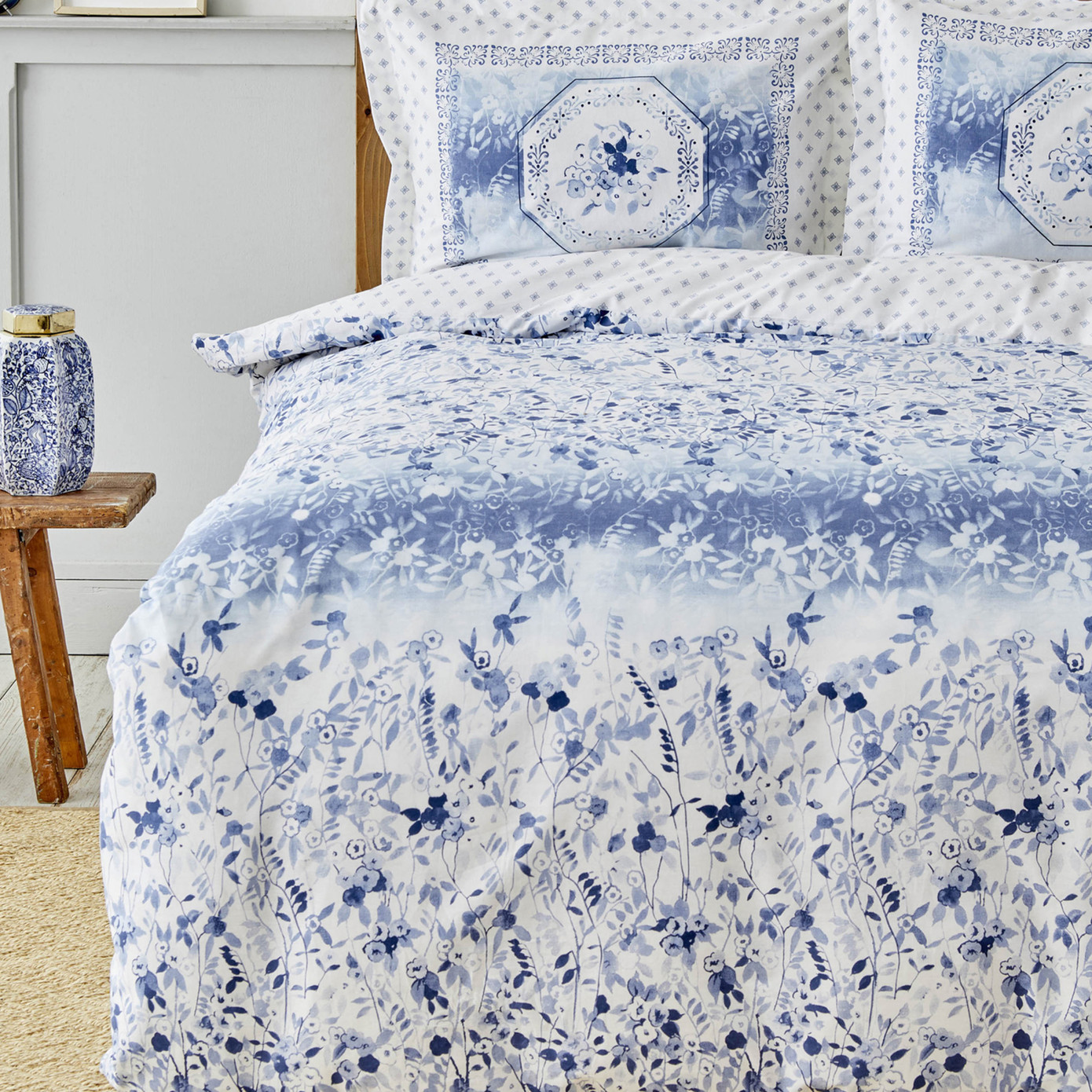 Karaca Home Amelia Blue 100% Cotton Single Pique Set