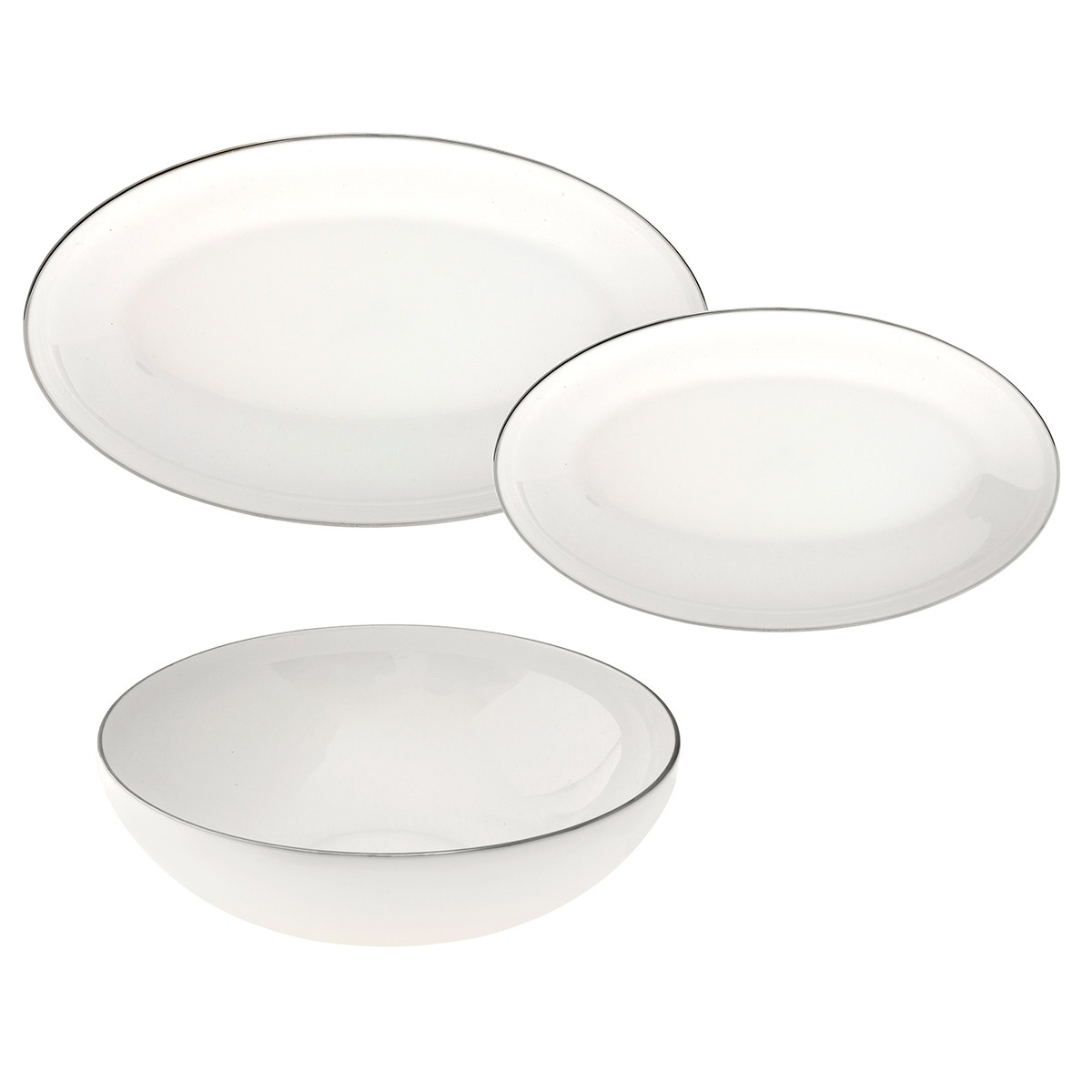 Jumbo Cloud 4 Piece Plate Set Platinum