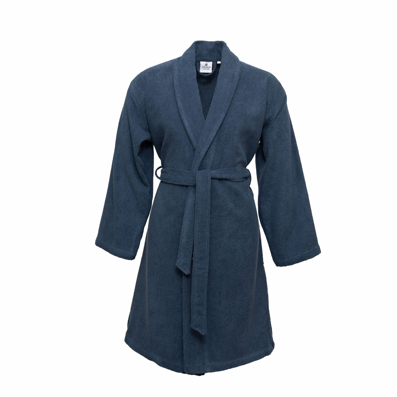 Karaca Home Barcelona Indigo Slim 100% Cotton Bathrobe L/XL