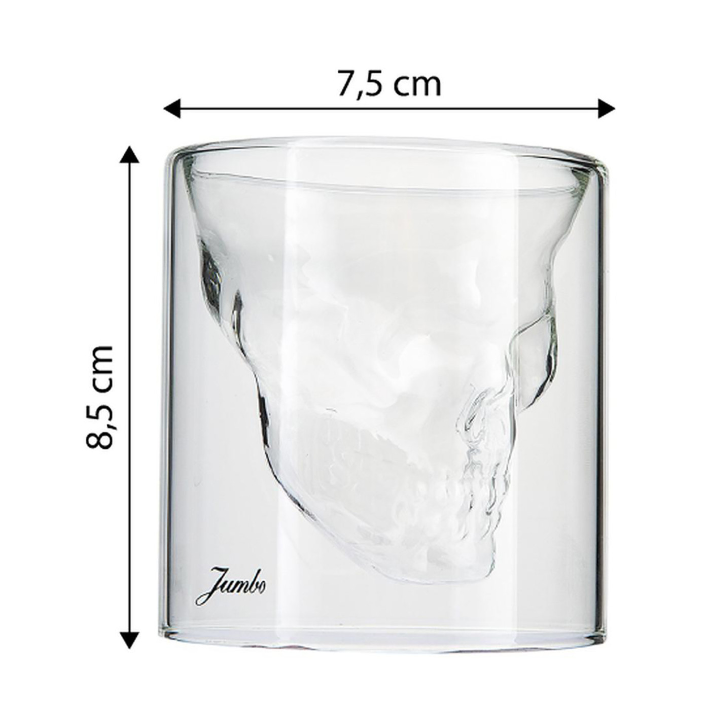 Jumbo Glory Double Wall Skull Glass 150 Ml