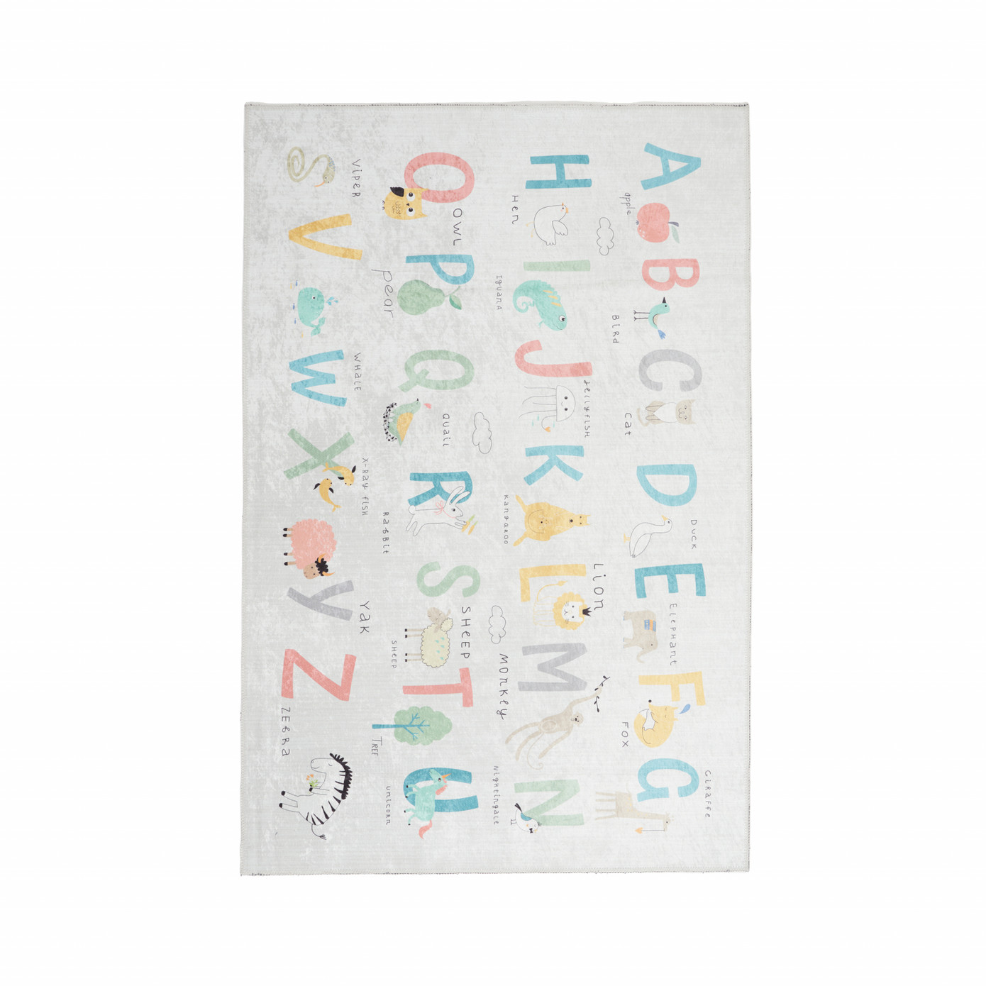 Cashmere Carpet Decorative Art Kids/Teen Alphabet 120x180 Cm