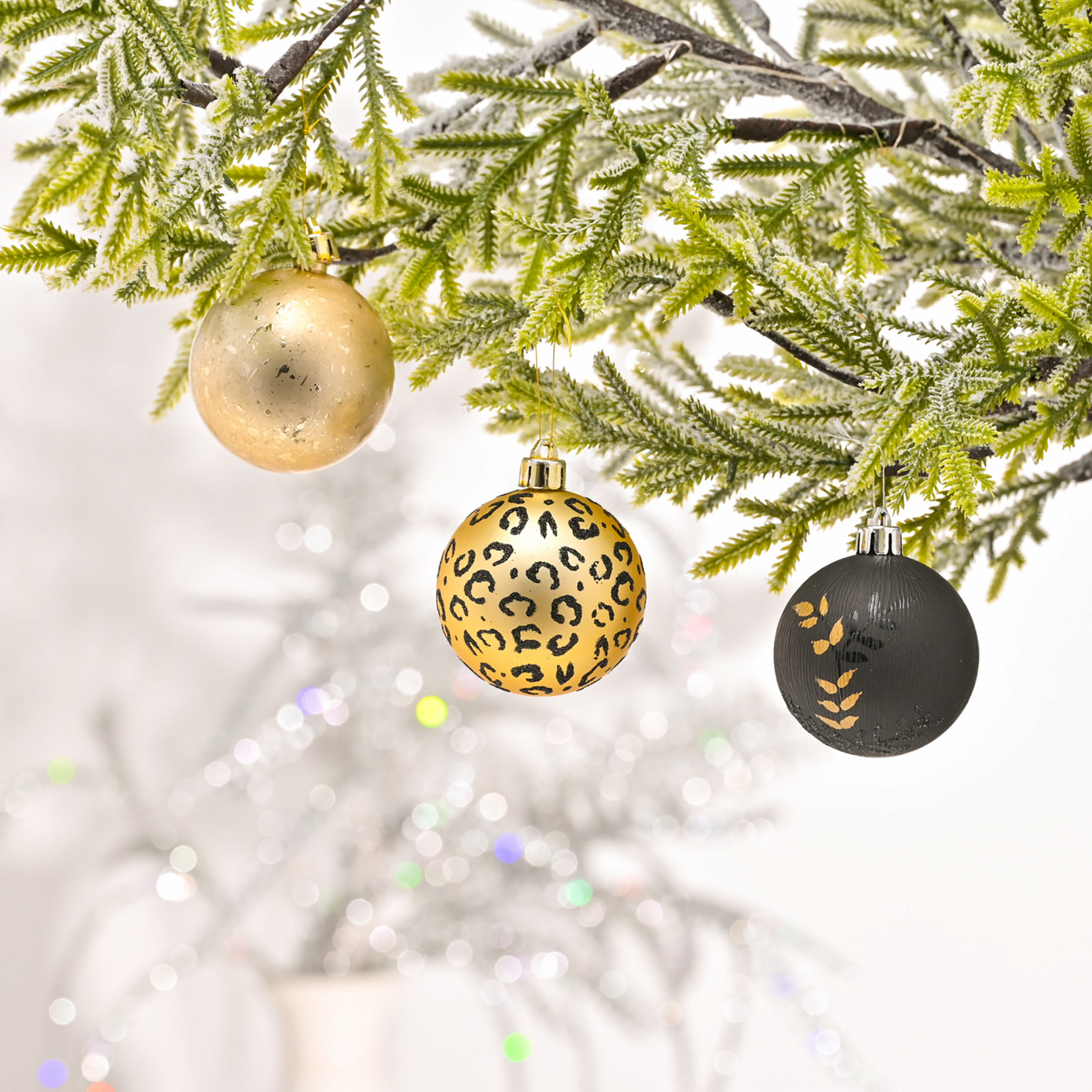 Karaca Home Leopard 9 Piece Tree Ornament Set