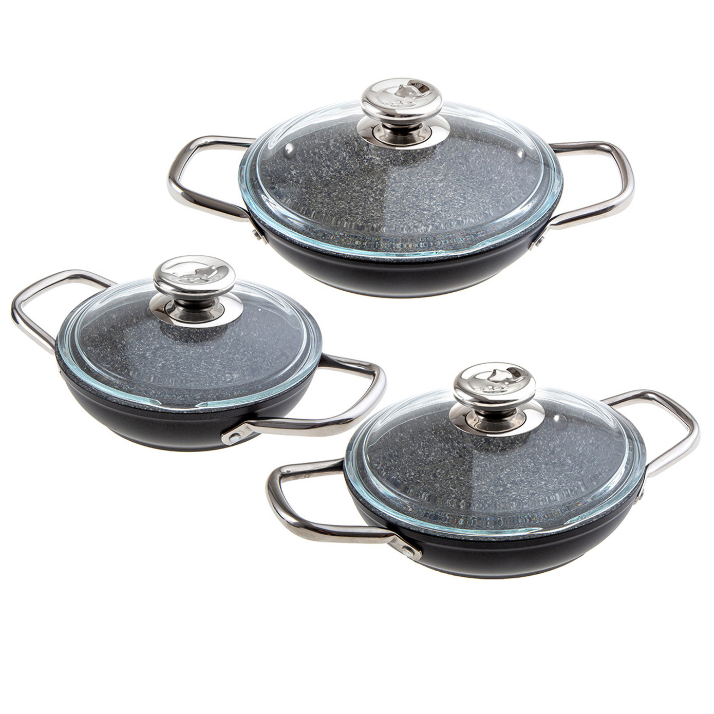 Jumbo Darci Black 3-Piece Pan Set