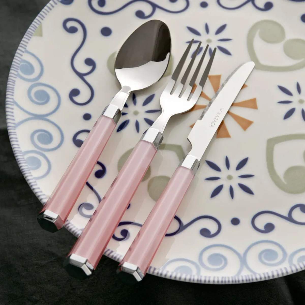 Karaca Freya Pink 18 Pcs Cutlery Set For 6 Persons