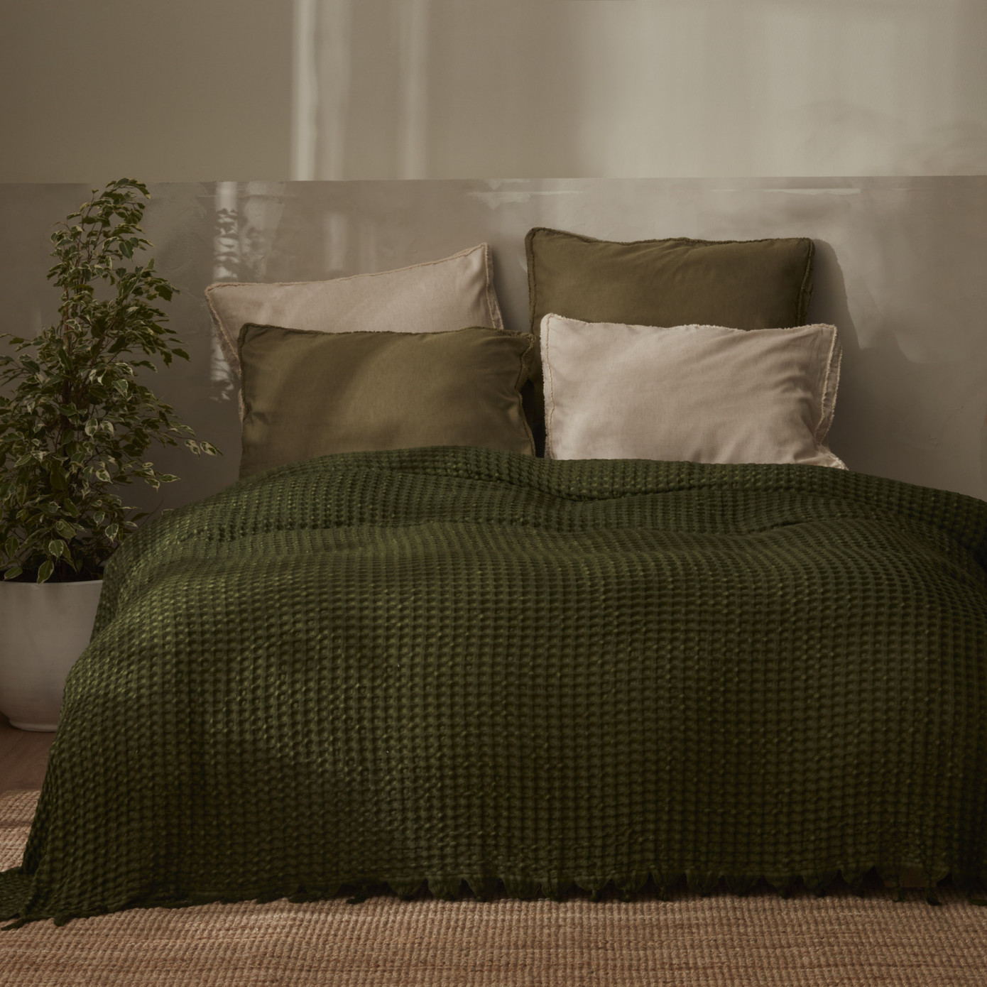 Karaca Home Casey Double Waffle Pike 200x230 Cm Green