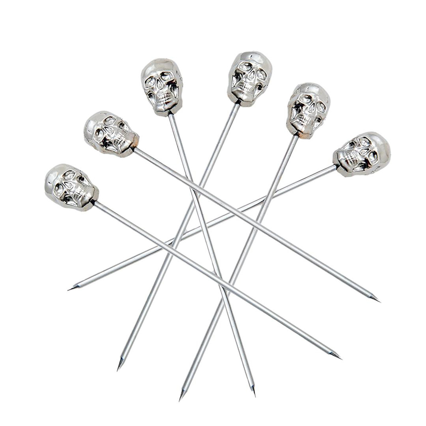 Jumbo Glory 8 Skull 6 Pcs Cocktail Sticks