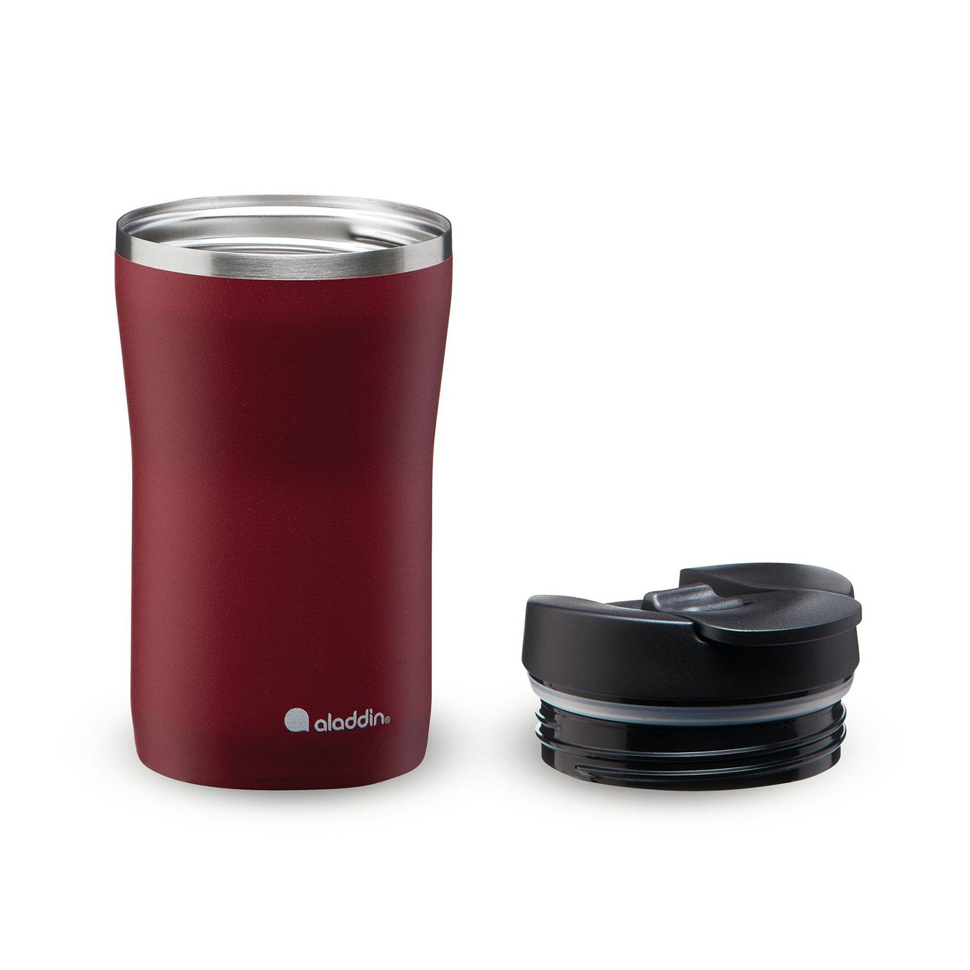 Aladdin Cafe Thermavac Leak-Lock Claret Red Stainless Steel Mug Hand Thermos