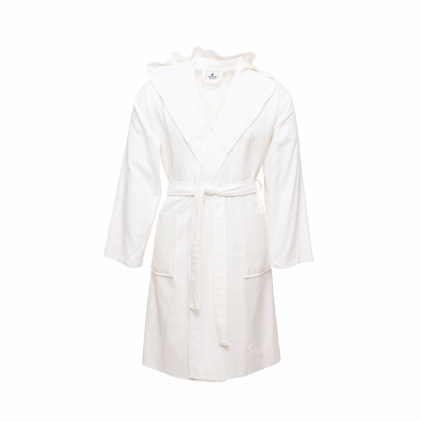 Karaca Home Berlin Off White Relax Hooded 100% Cotton Bathrobe S/M