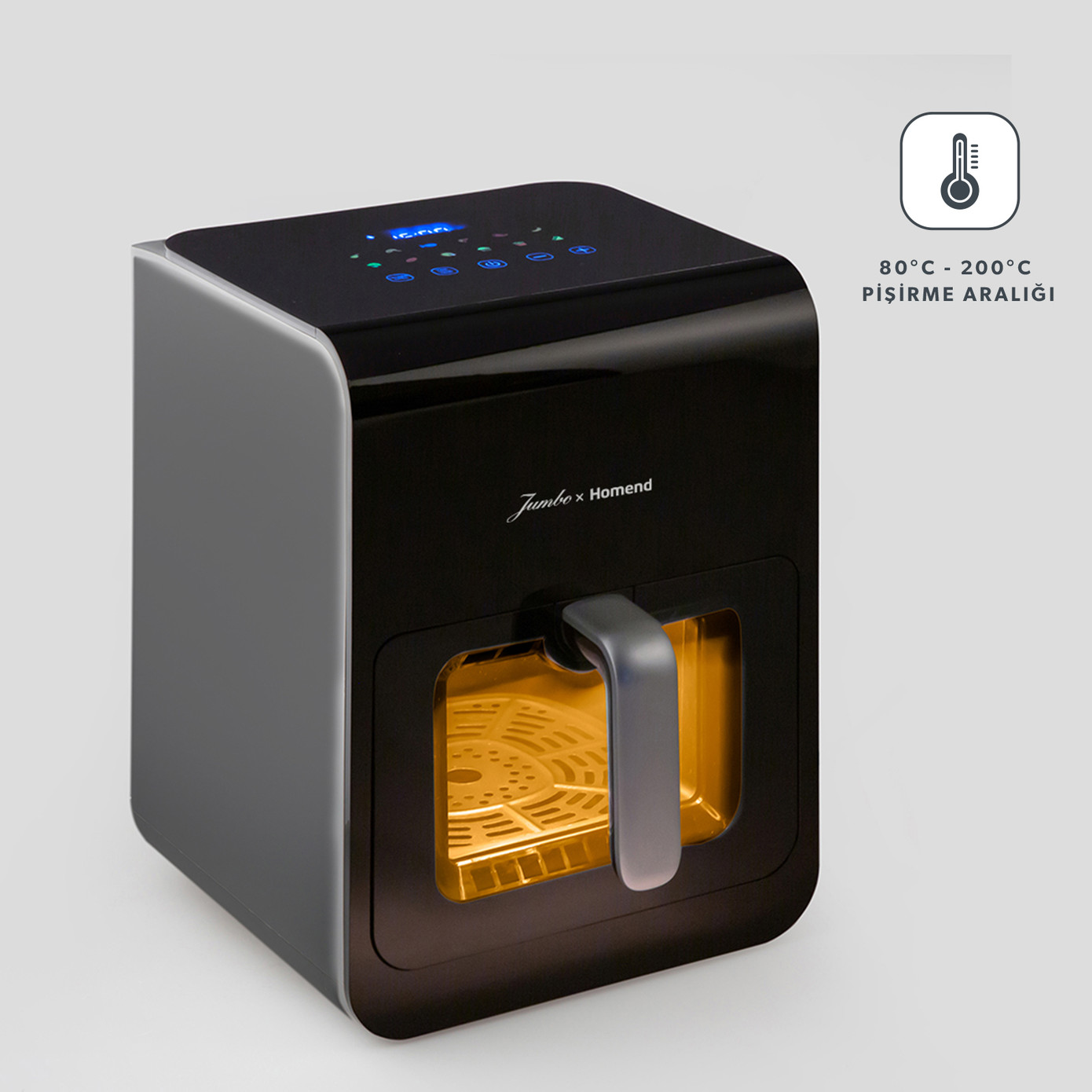 Jumbo X Homend Airfryday 2507H 12 Different Programs Touch Screen 6L Airfryer With Steam Function