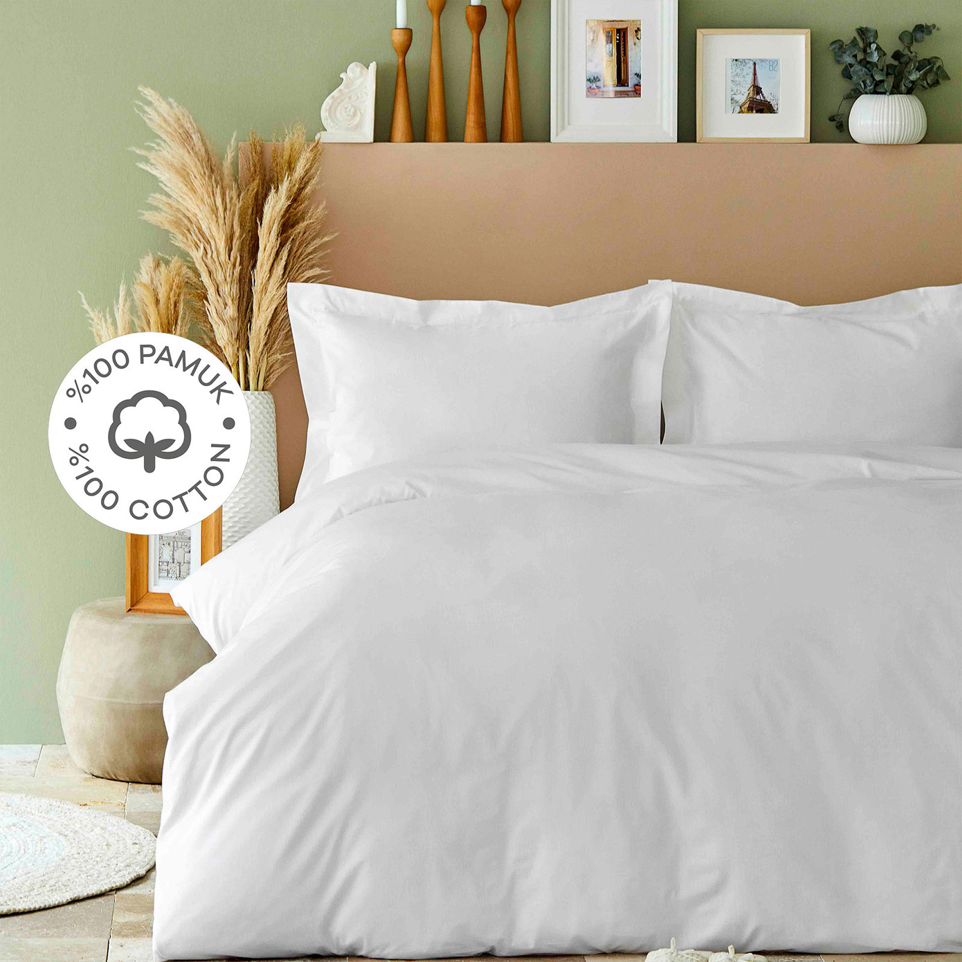 Karaca Home Back To Basic White 100% Cotton Single Duvet Cover Set