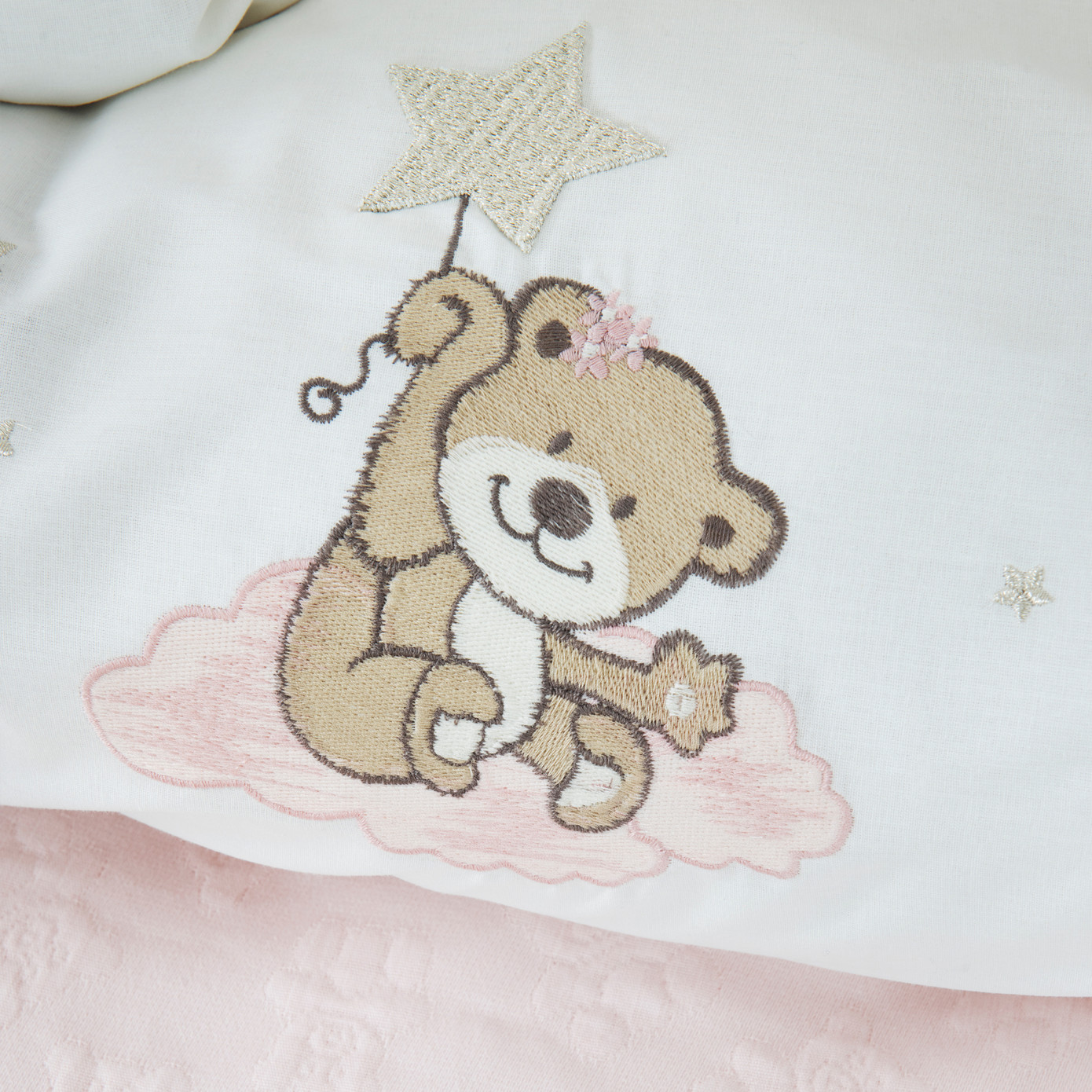 Karaca Home Bear Star Pink 100% Cotton Embroidered Private Baby Set