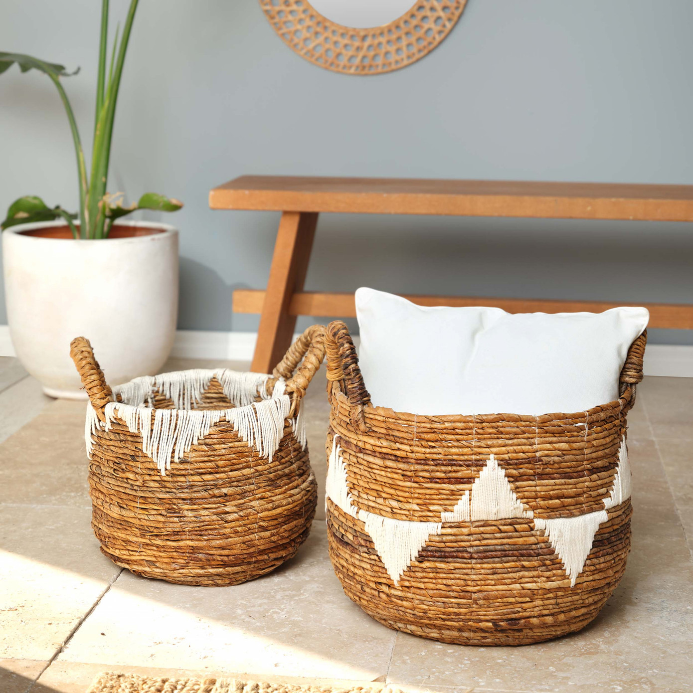 Karaca Home Lora Wicker Oval Basket 35 Cm