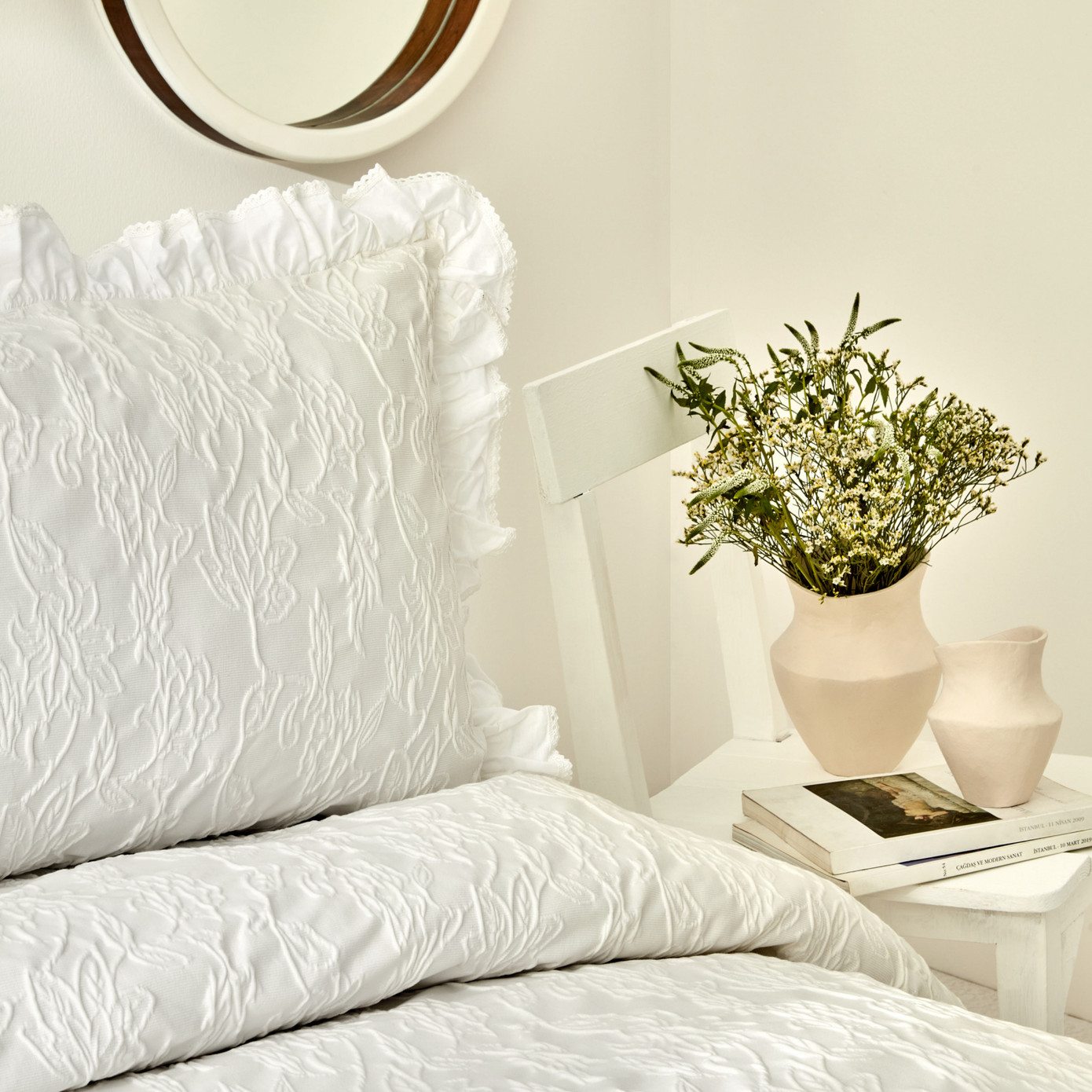 Karaca Home White Collection Tyra Double Bedspread White